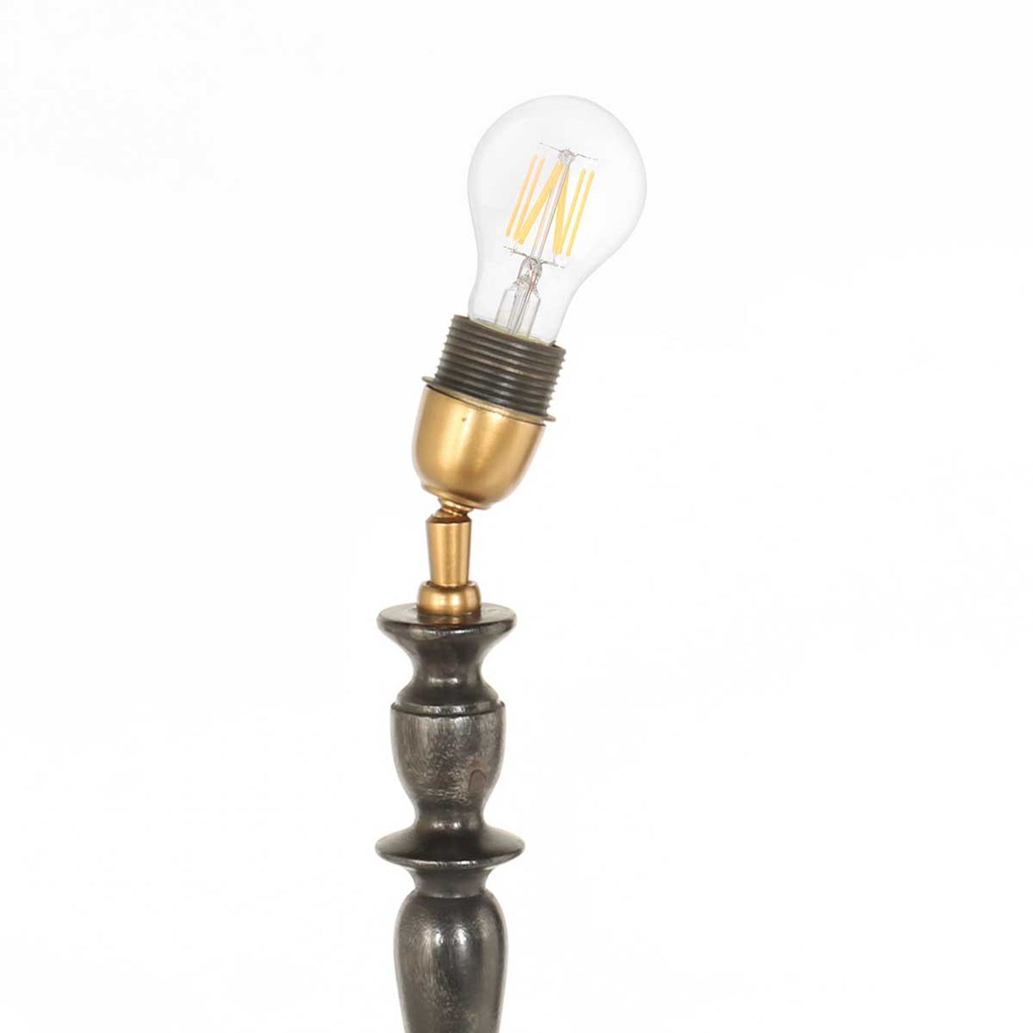 Blendarme Nachttischlampe in Schwarz Gold E27 65 cm Licht, Rauchrohr, Lampe, Glühbirne