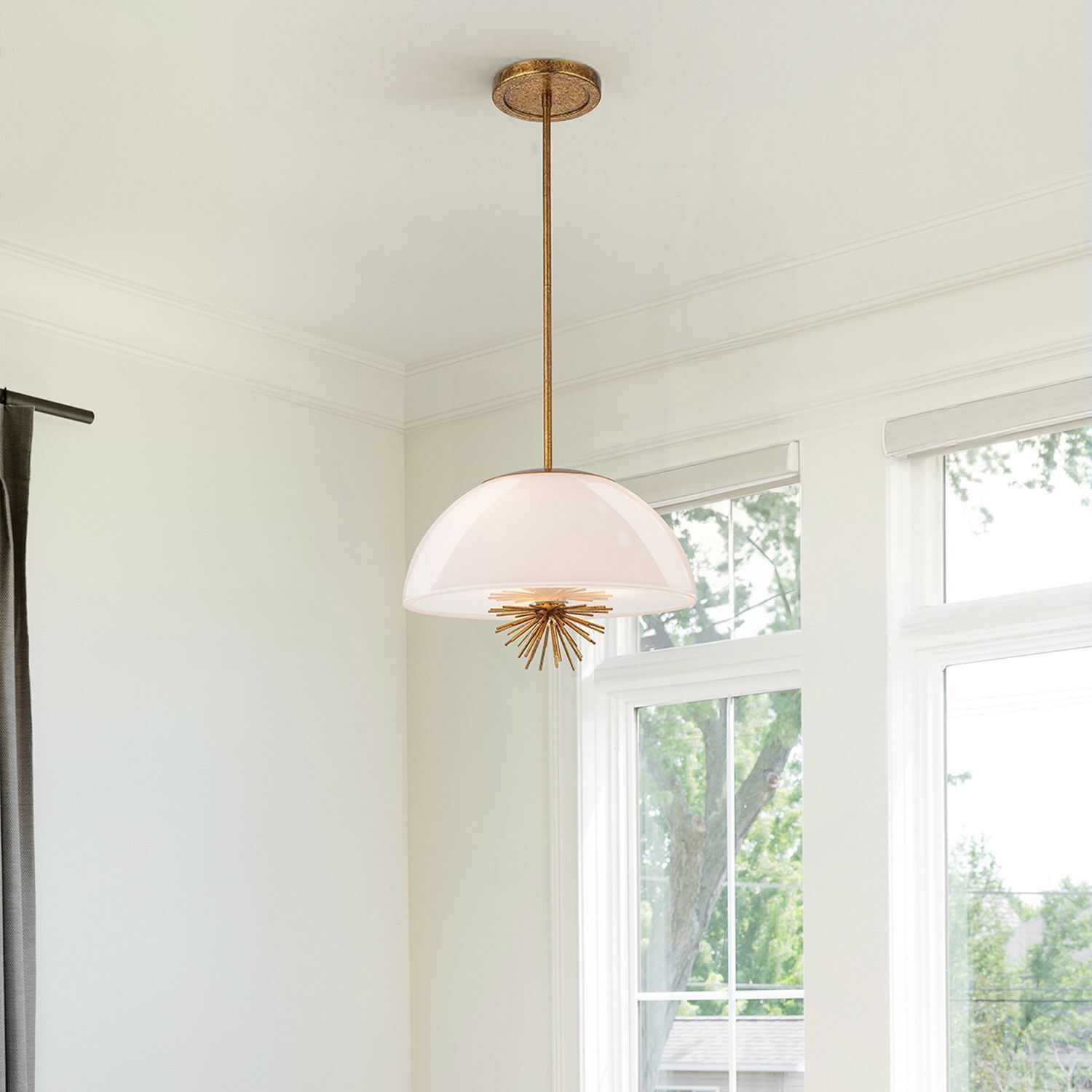 Pendelleuchte Glas Metall D: 45,7 cm rund 3x E14 verstellbar Lampe