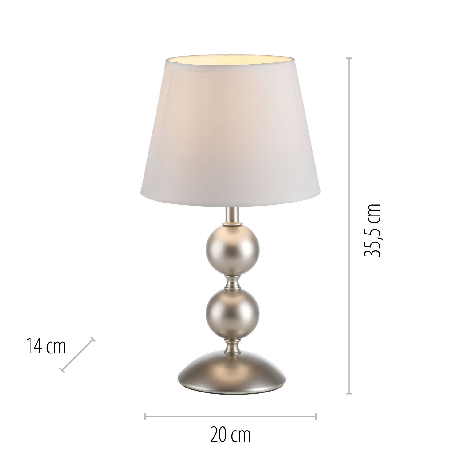 Tischlampe Stoffschirm Metall Creme Bronze 36 cm E27