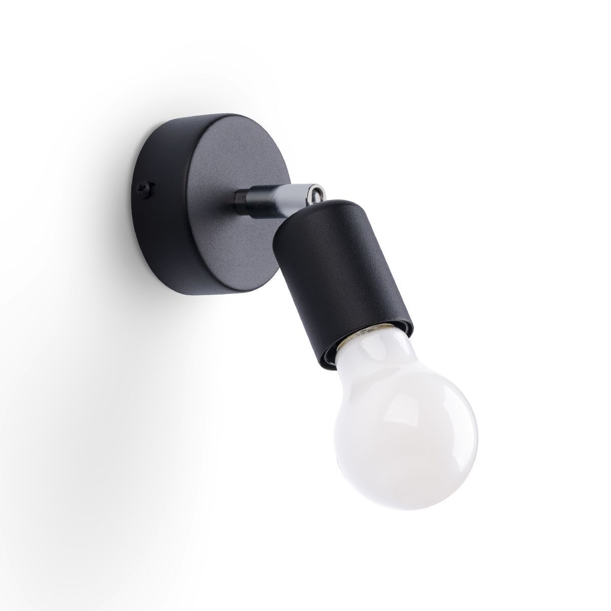 Spot Lampe Wand Schwarz rund Ø 8 cm klein für E27