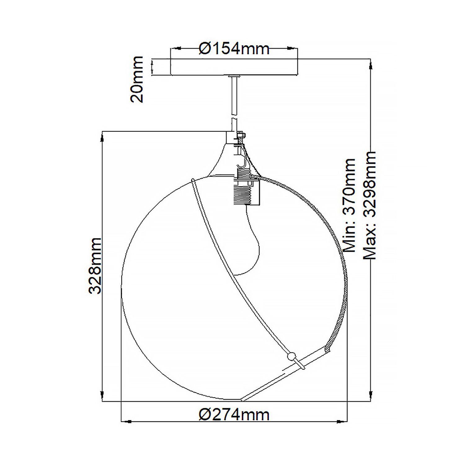 deckenleuchte, pendelleuchte, glaslampe, halterung, durchmesser-274mm