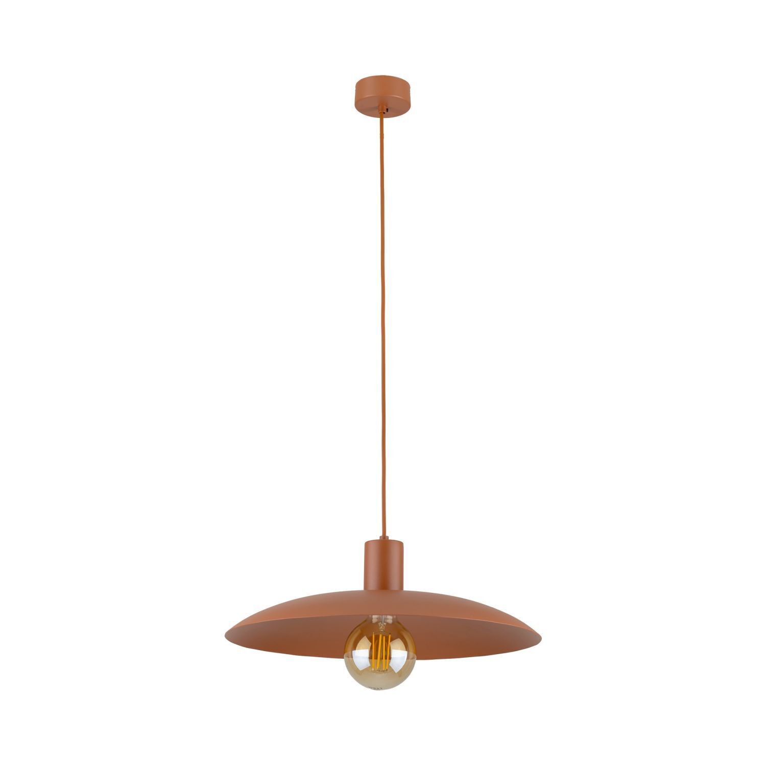 Runde Pendelleuchte Metall Ø41 cm E27 Loft Ziegelrot