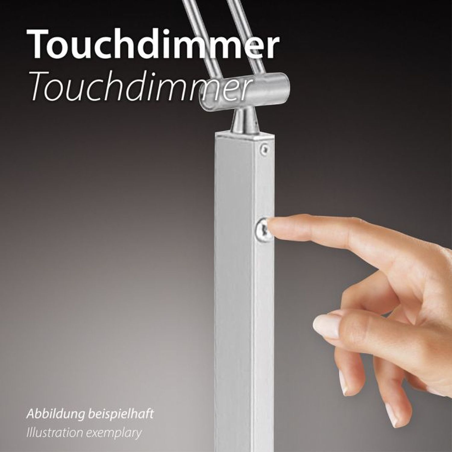 Flexible Stehleuchte in Altmessing Dimmer Glas 163 cm