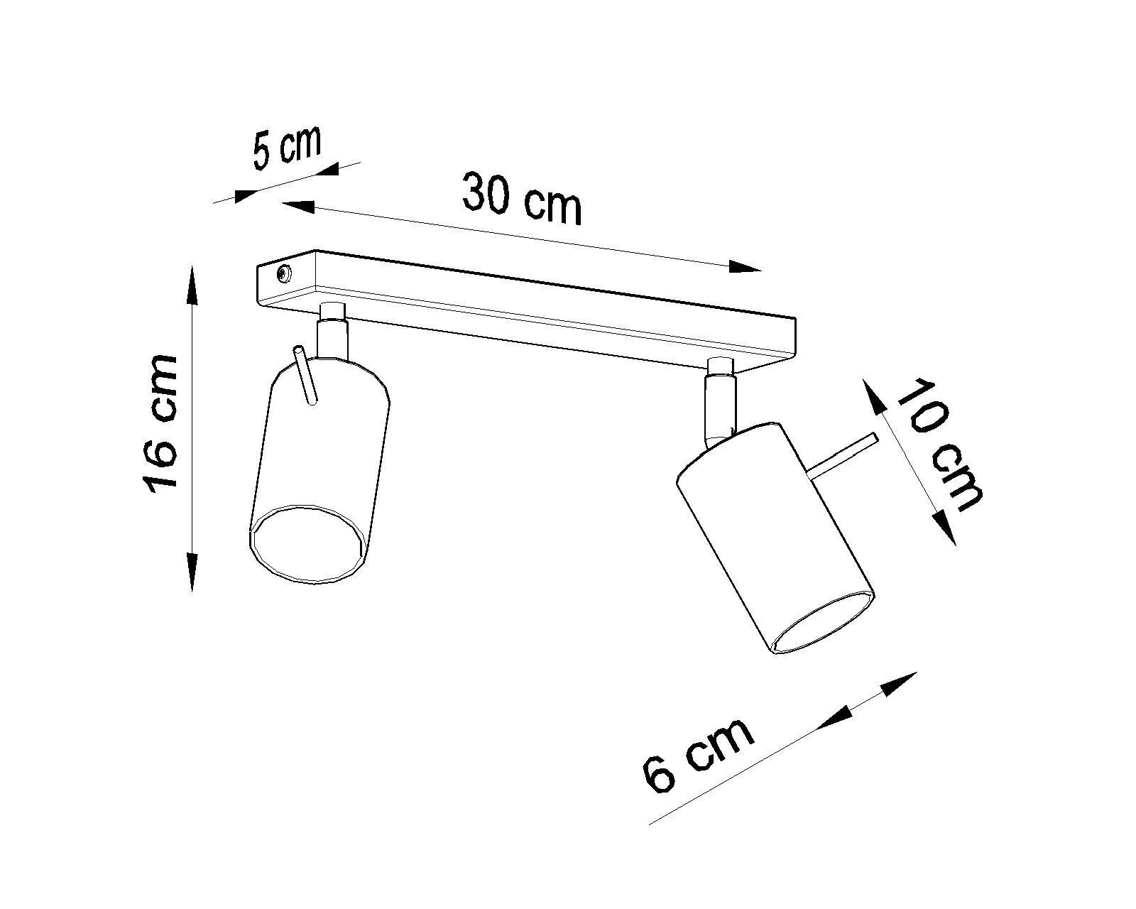 Deckenstrahler 2-flammig GU10 30 cm länglich Chrom