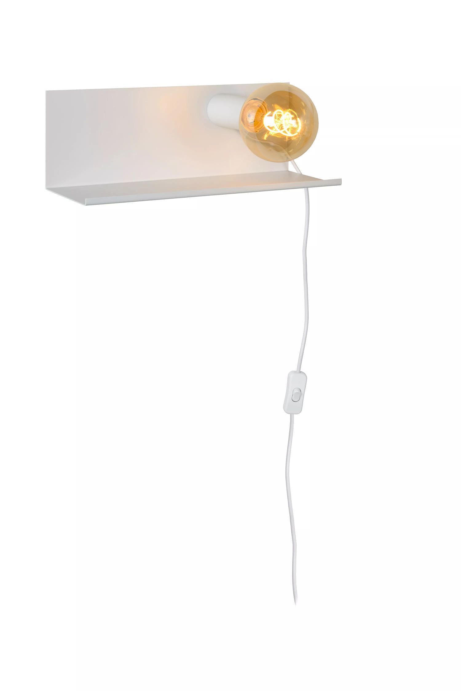 Weiße Wandlampe E27 Metall L:35 cm E27 Kabel Stecker Lampe, Elektronik