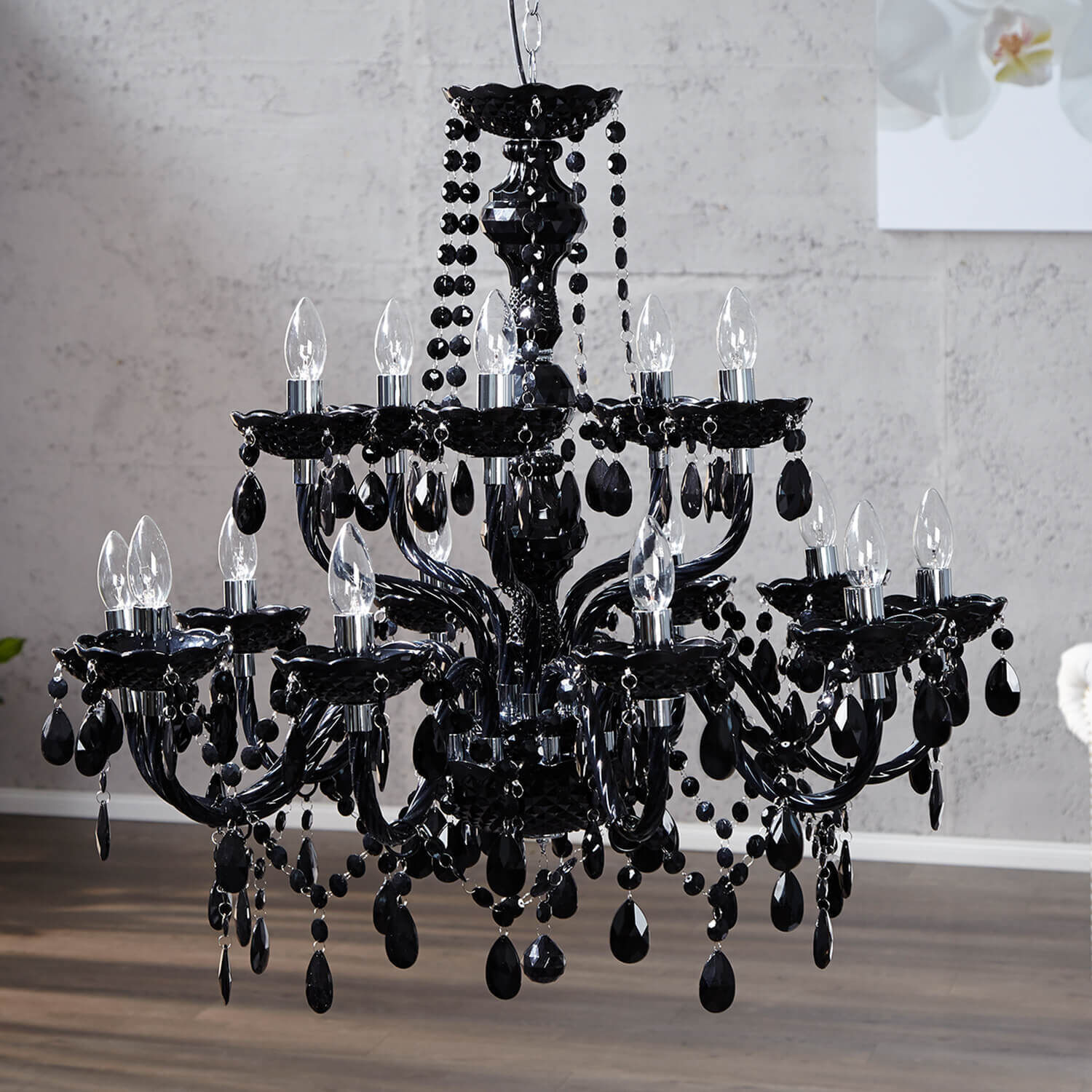 Esszimmer Lampe Designerleuchte Klassisch E14 Schwarz Leuchter, Lampe