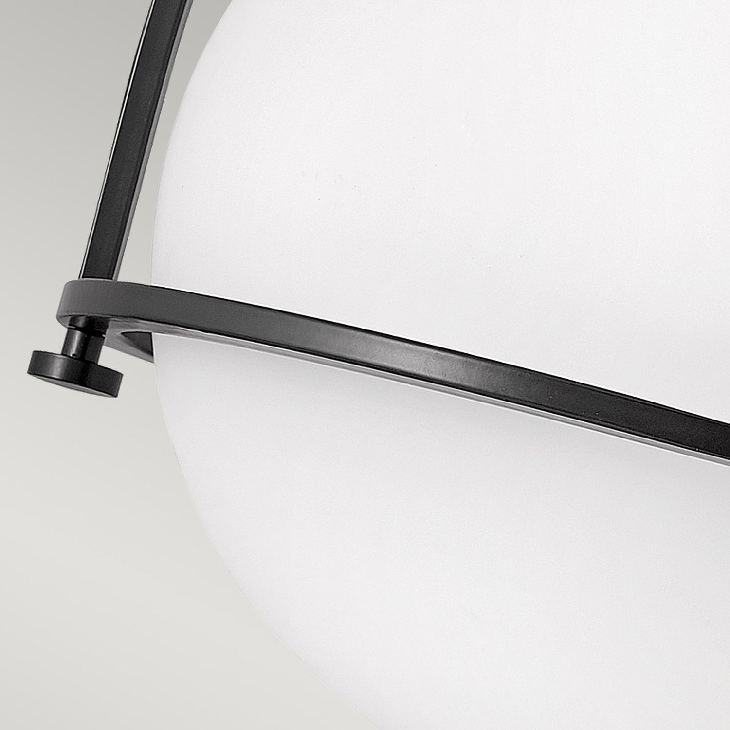 Deckenlampe Metall Glas Ø 28,2 cm rund Schwarz Weiß E27 Beleuchtung, Lampe