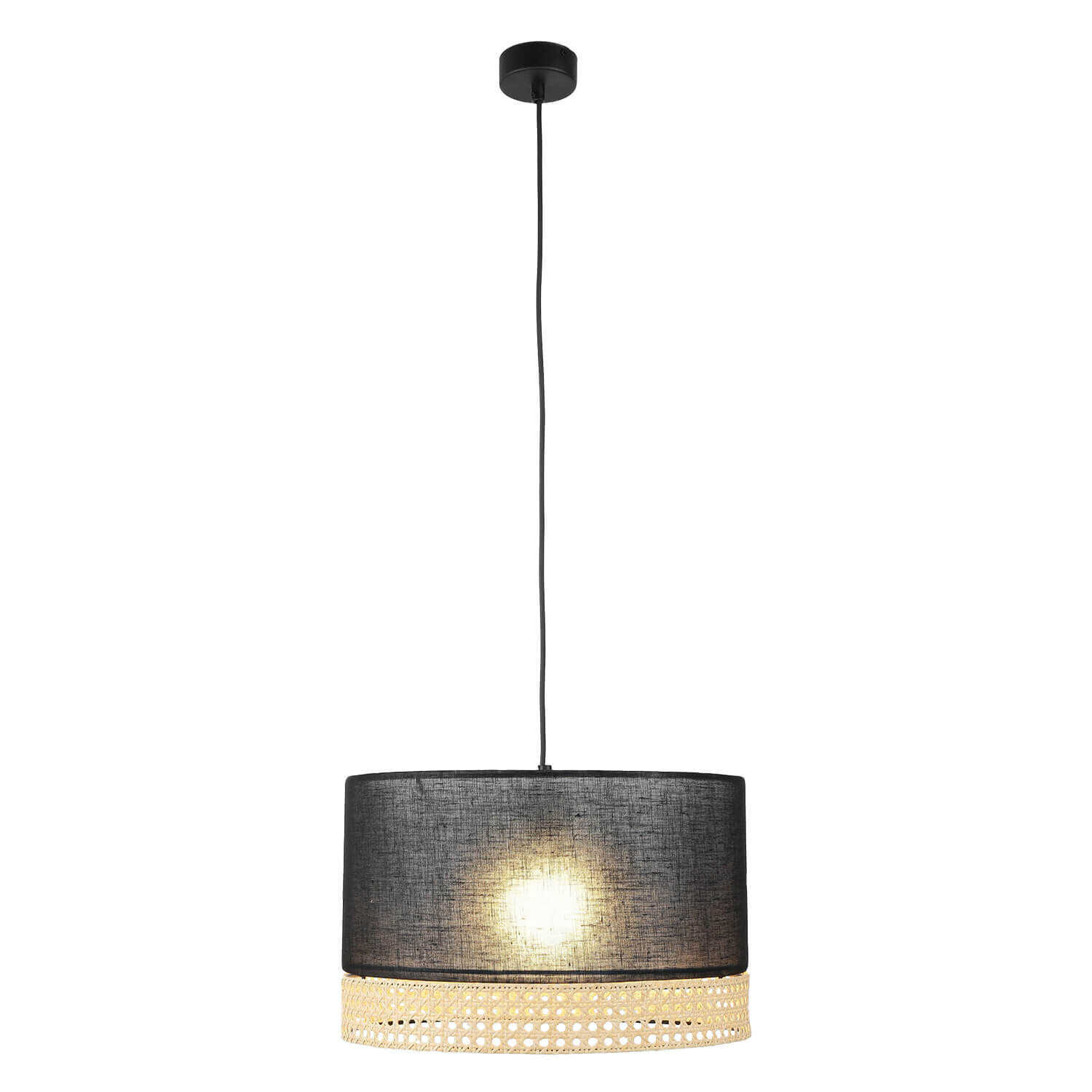 Hängelampe Stoff Metall E27 in Schwarz Braun Lampe, Kronleuchter