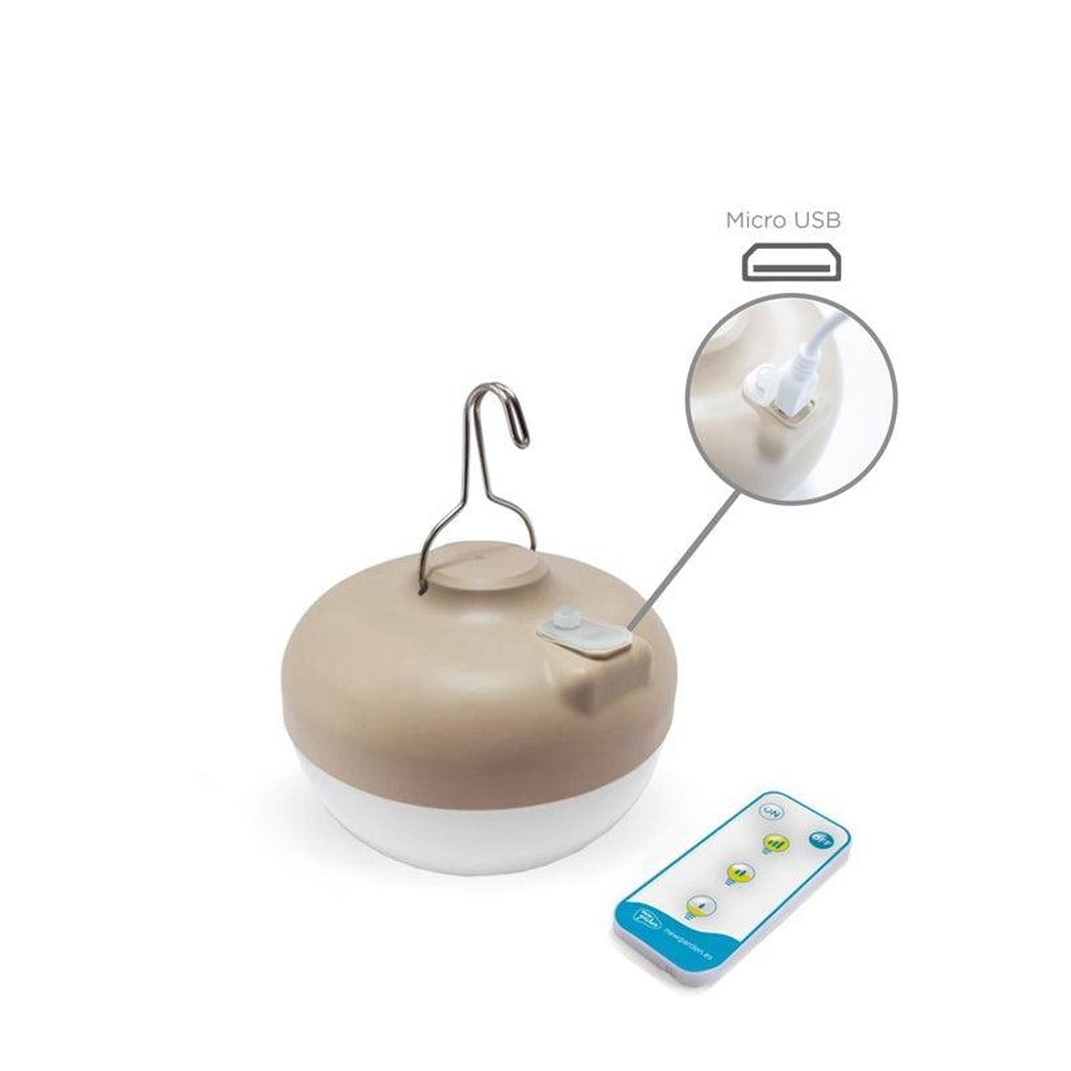 LED Außenleuchte Akku Rattan H: 24,5 cm kabellos dimmbar Elektronik, Hardware