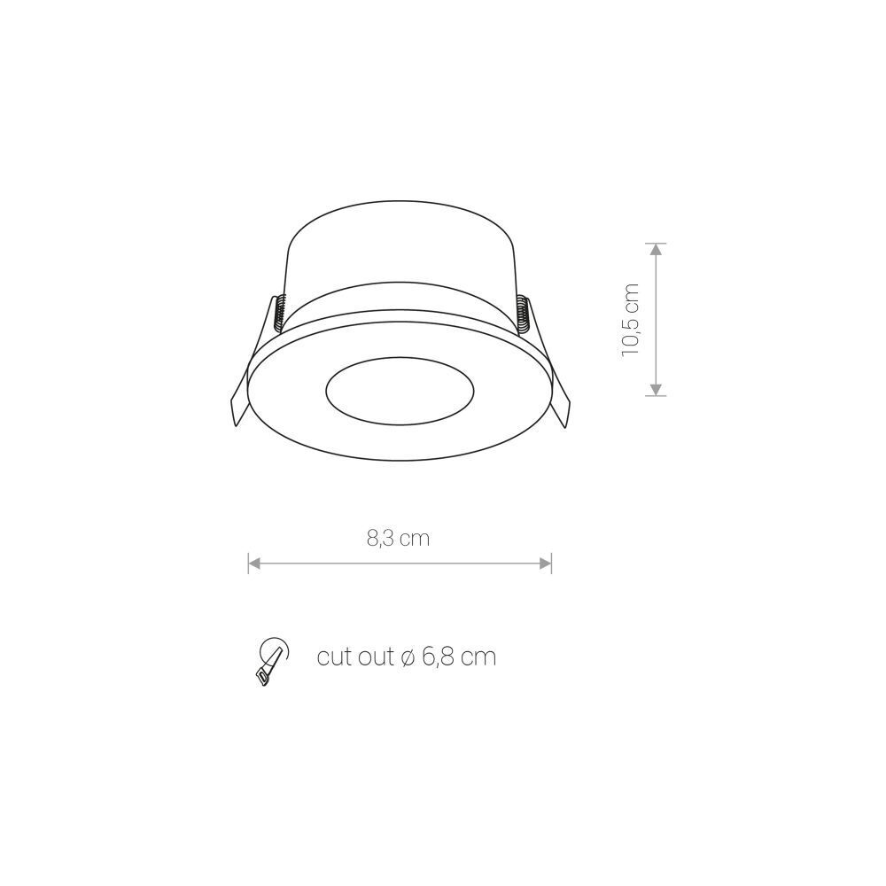 Runder Einbaustrahler Außen Aluminium Weiß Ø8,3cm