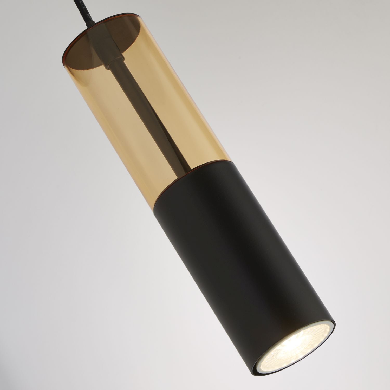 Hängelampe rund Ø 10 cm schmal GU10 Schwarz Bernstein