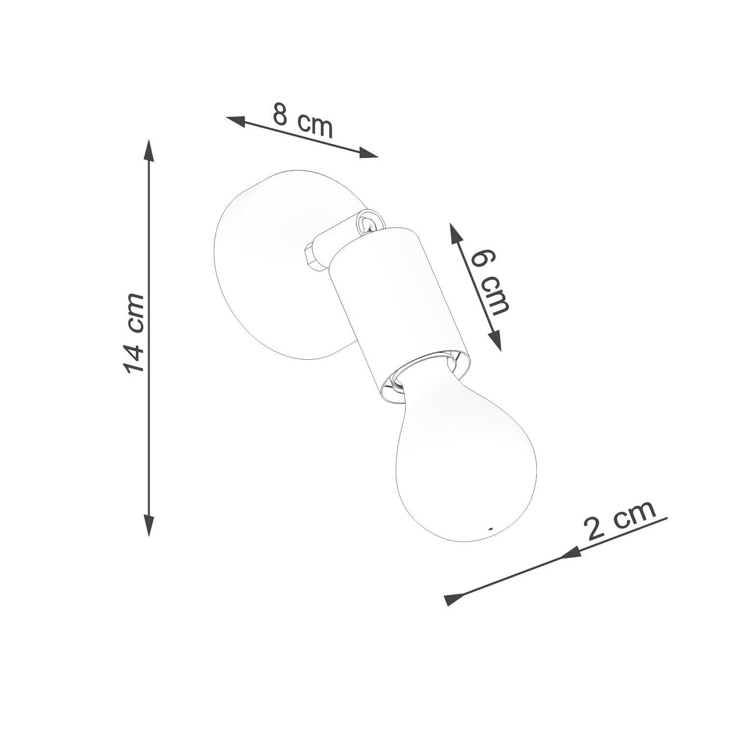 Spot Lampe Wand Schwarz rund Ø 8 cm klein für E27