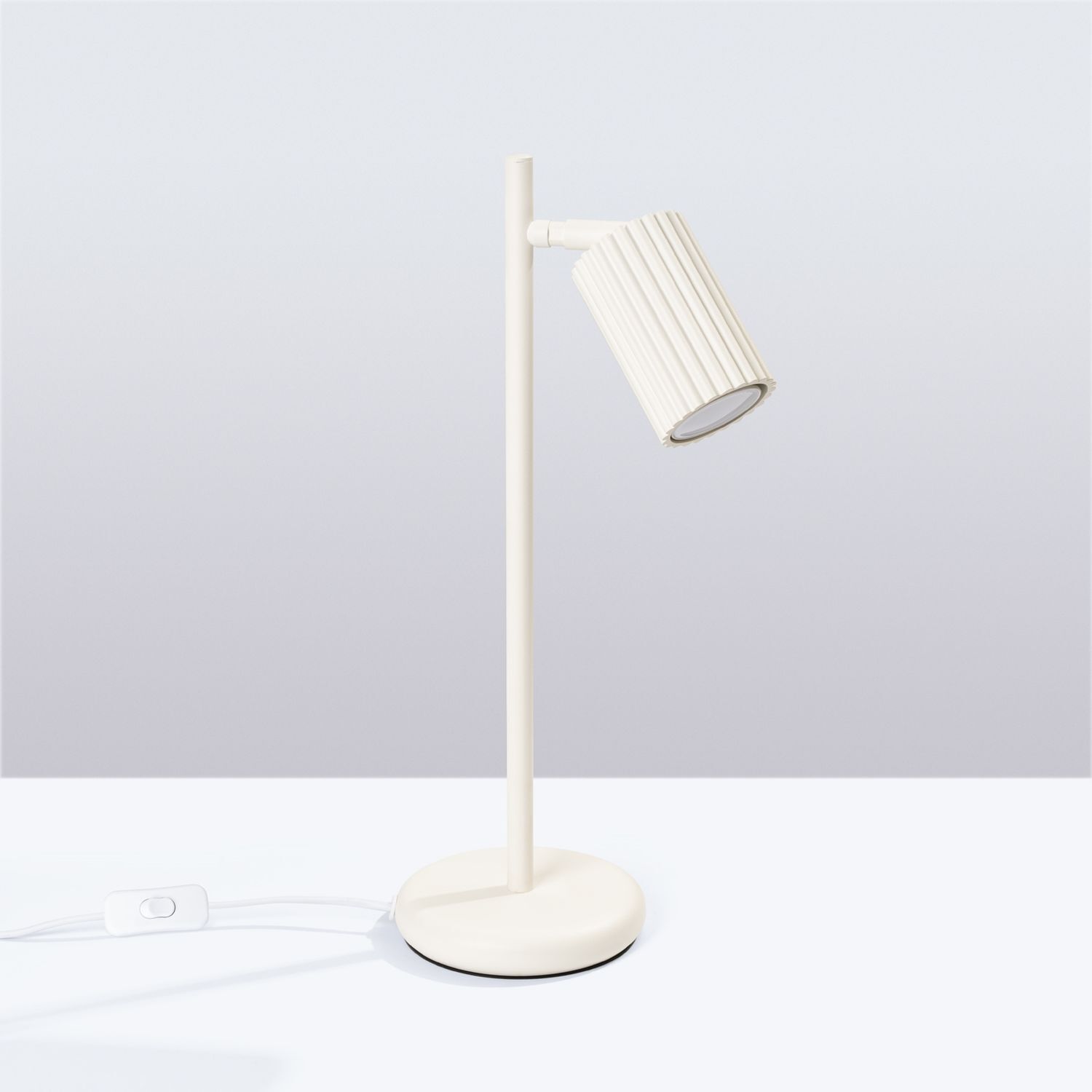 Schreibtischlampe GU10 43 cm hoch in Creme Modern Aluminium