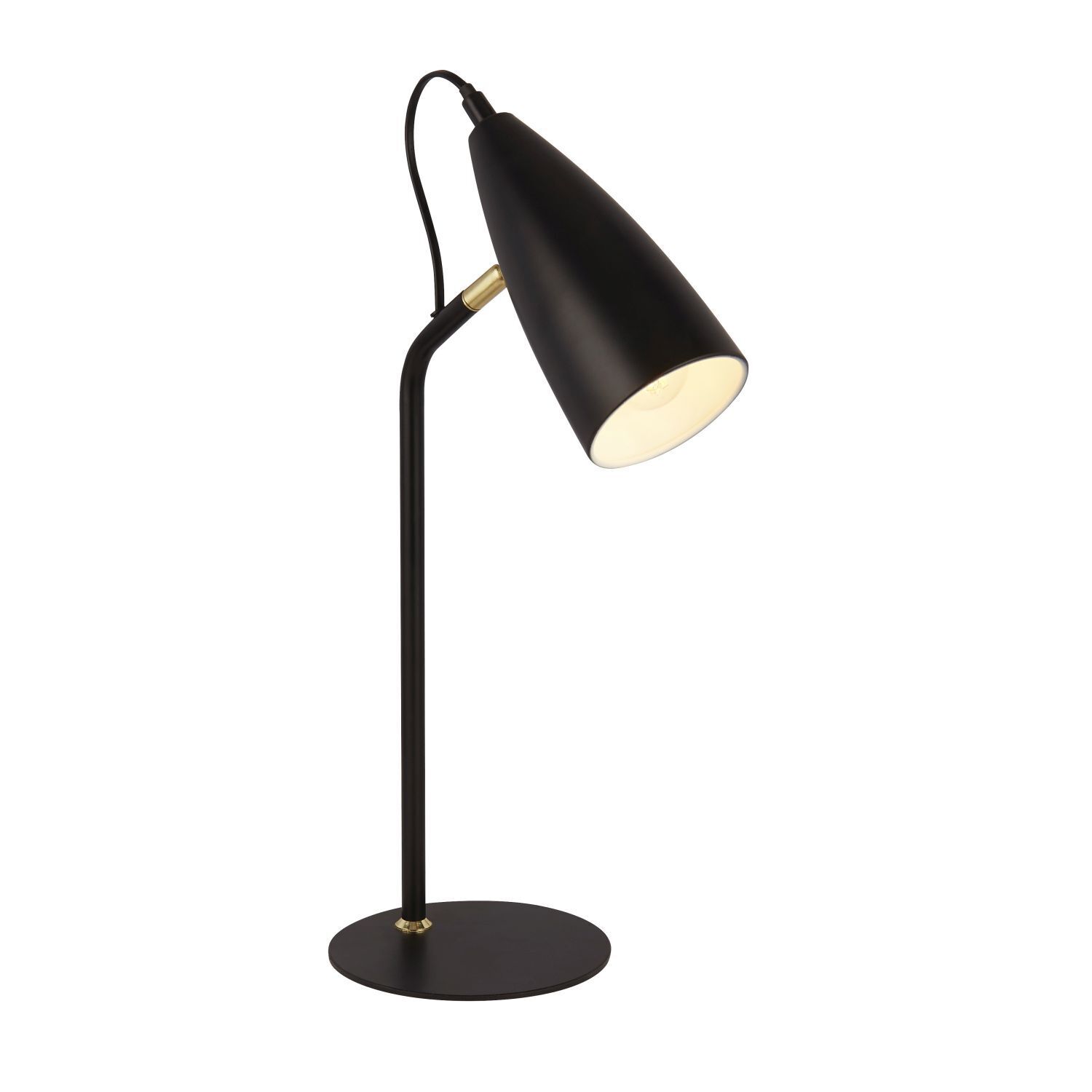 Schreibtischlampe 46,5 cm E14 in Schwarz Gold Metall