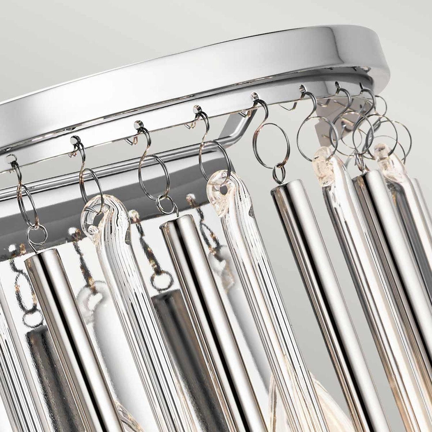 Wandleuchte Kristall H: 31,2 cm Chrom poliert elegant