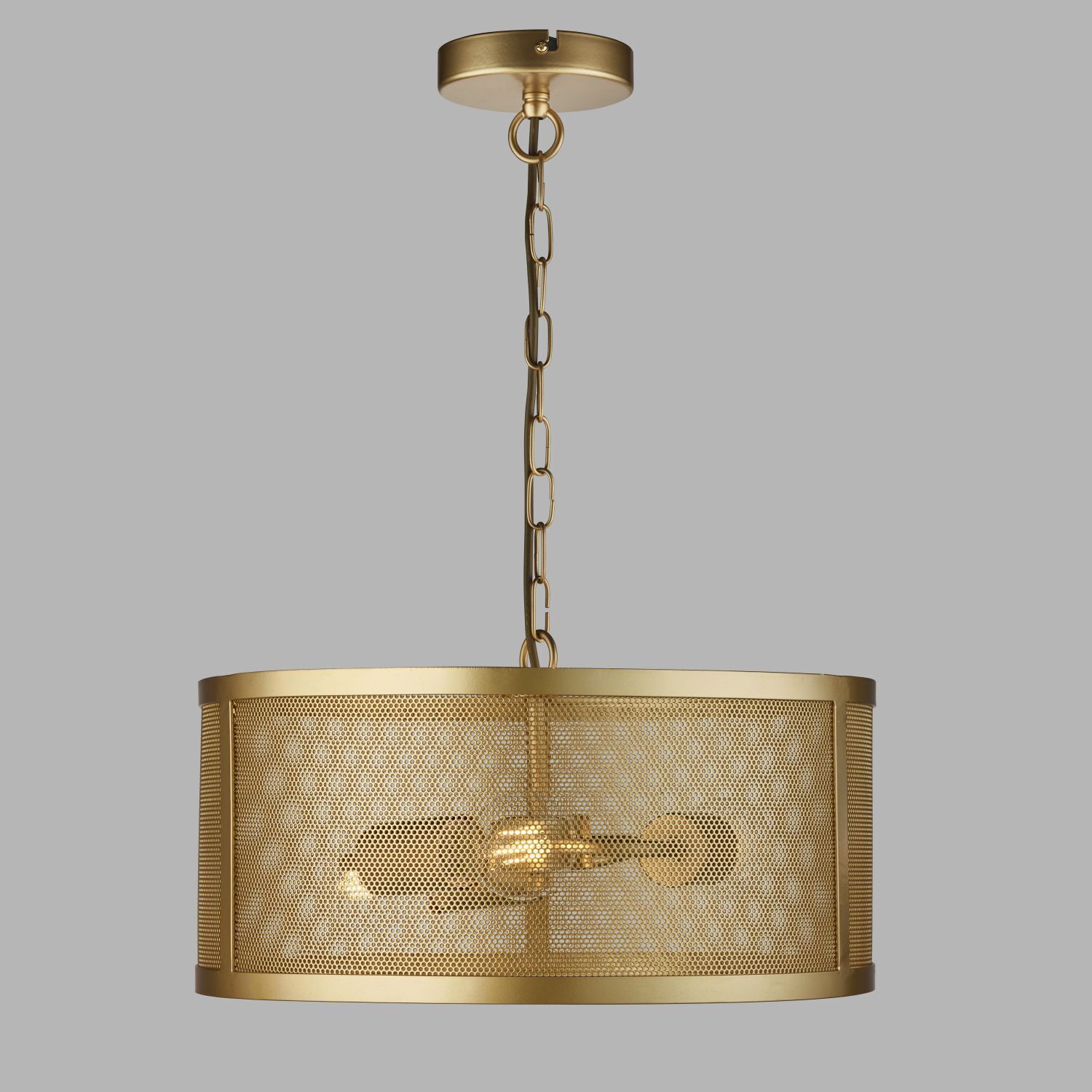 Hängelampe Metall Mesh Ø 45 cm rund 3x E27 in Gold