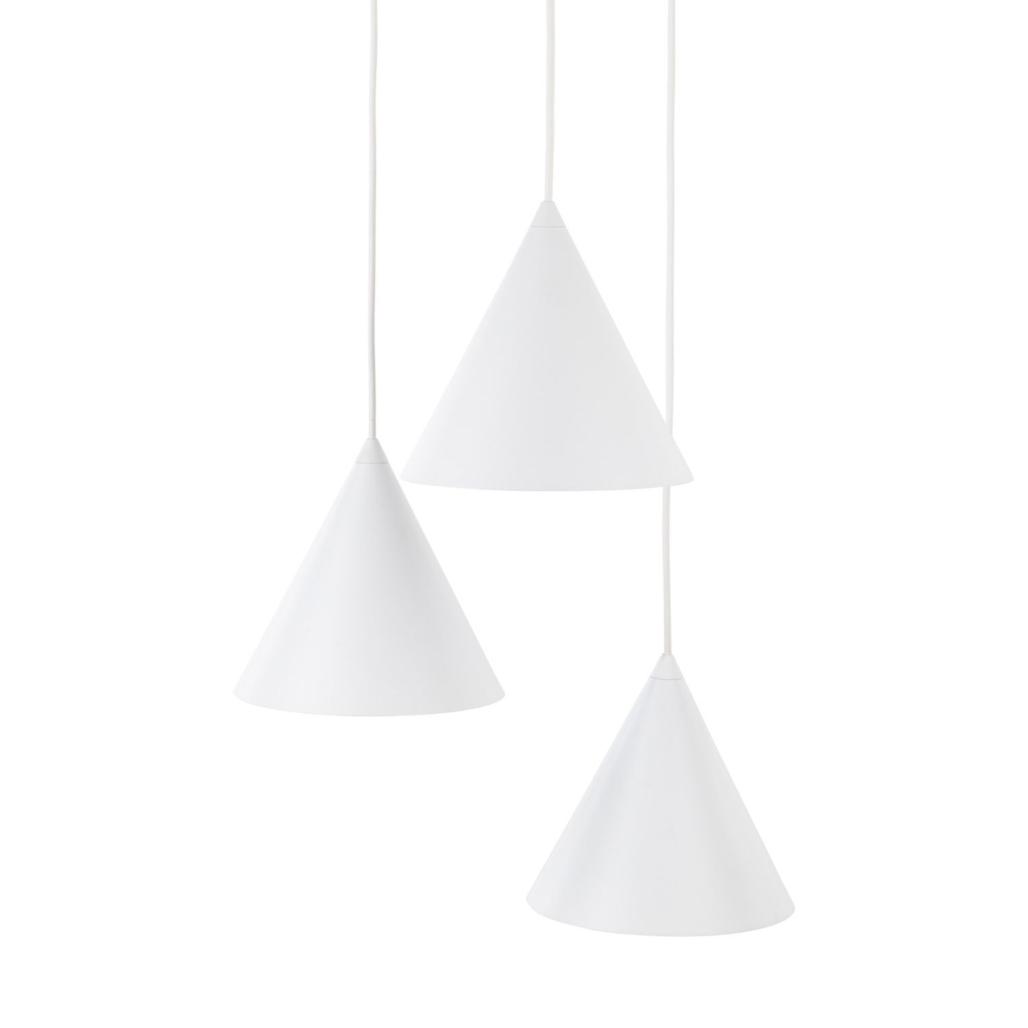 Hängelampe Weiß Metall Ø 42 cm 3-flammig Retro Design