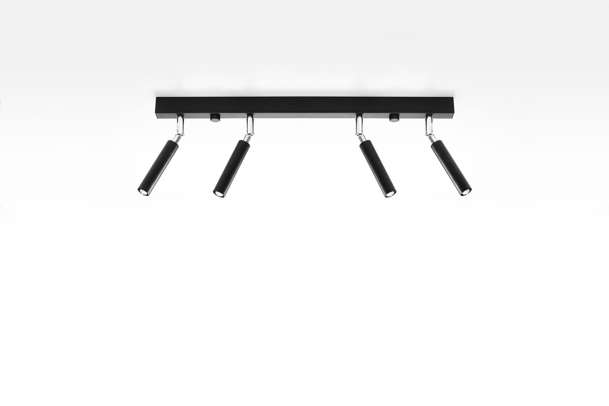 Deckenleuchte Schwarz Metall 4-flammig 60 cm lang