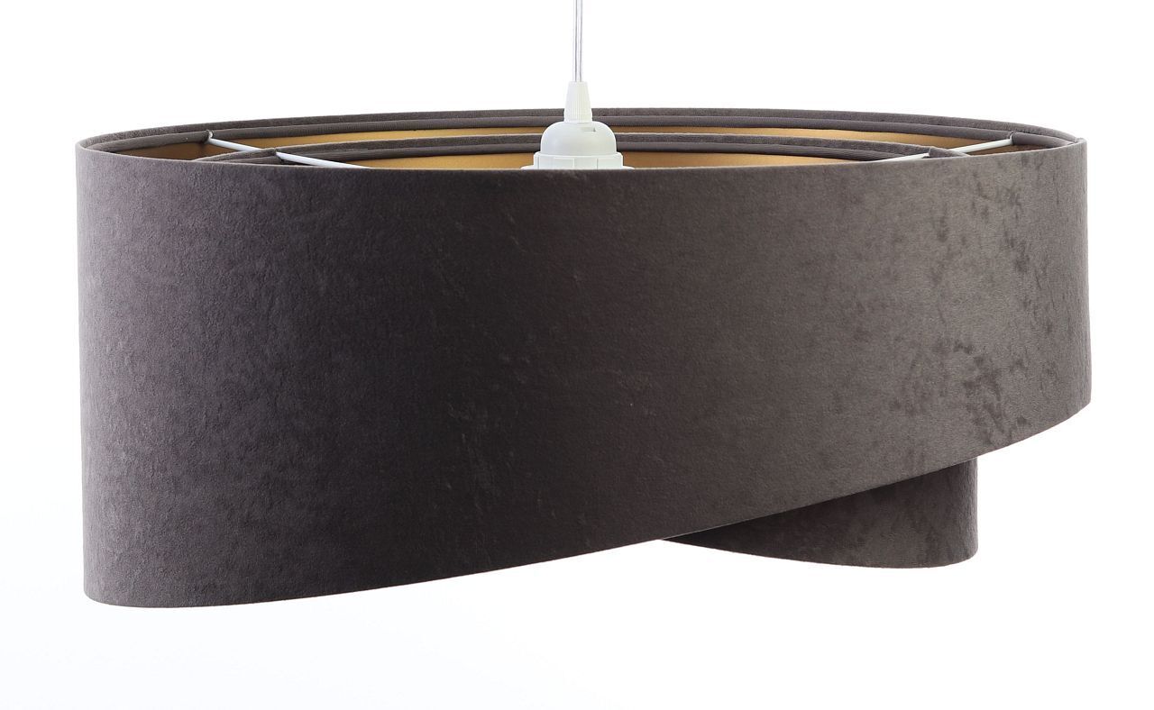 Pendelleuchte Stoff verstellbar E27 Stoff in Grau Gold Lampe, Mobiliar, Tabelle, Tasche, Handtasche