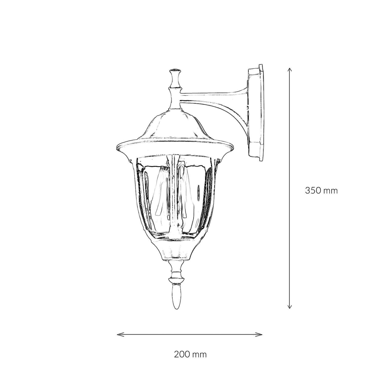 außenlampe, wandlampe, laterne-stil, metall, glaslinse