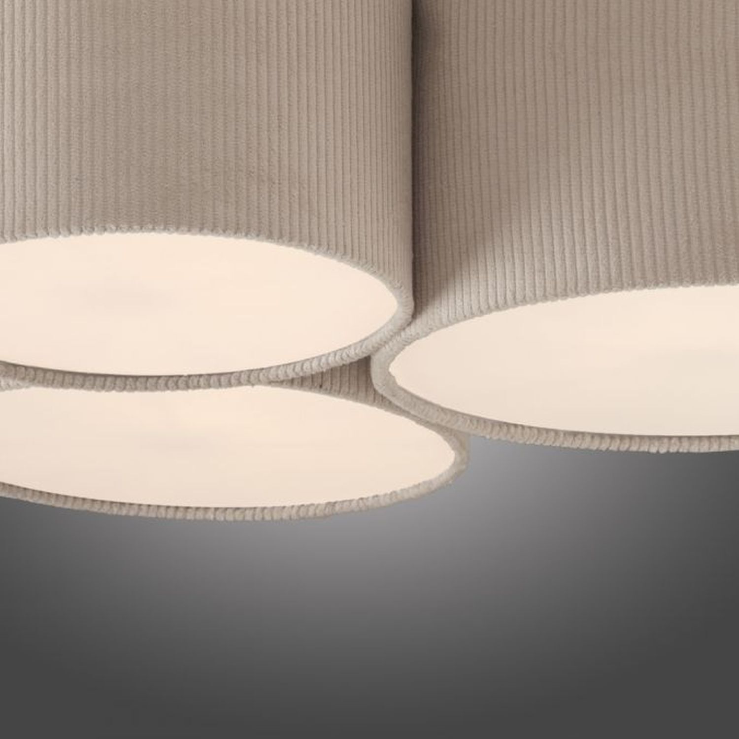 Wohnliche Deckenlampe Beige E27 L:70 cm 3-flmg blendarm Lampe, Deckenleuchte