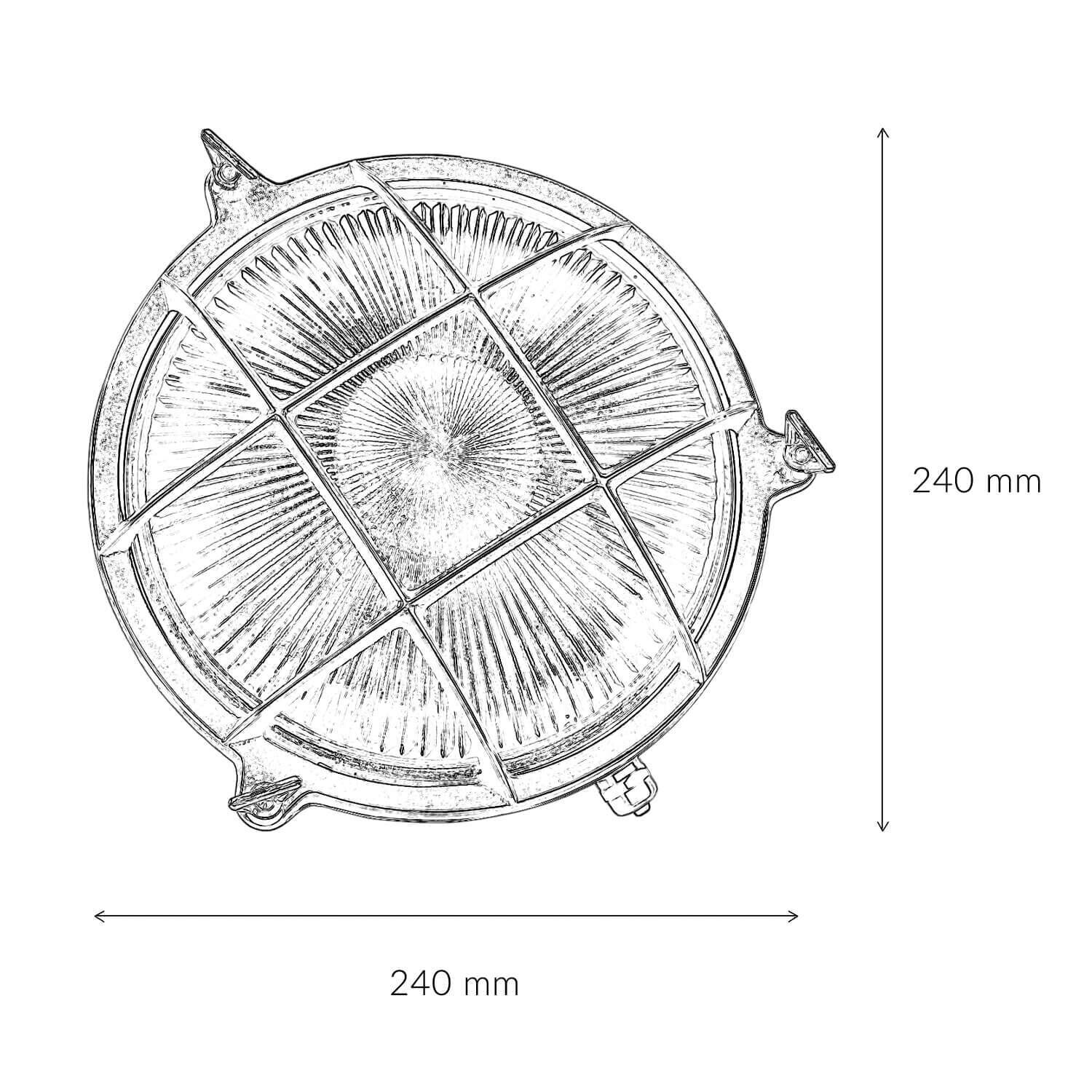 Wandlampe Außen Nickel Echt-Messing rund Ø24cm IP64