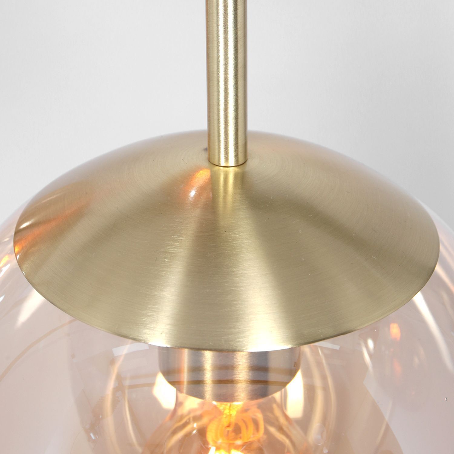 Runde Pendelleuchte Glas in Bernstein Ø60 cm E27 Modern