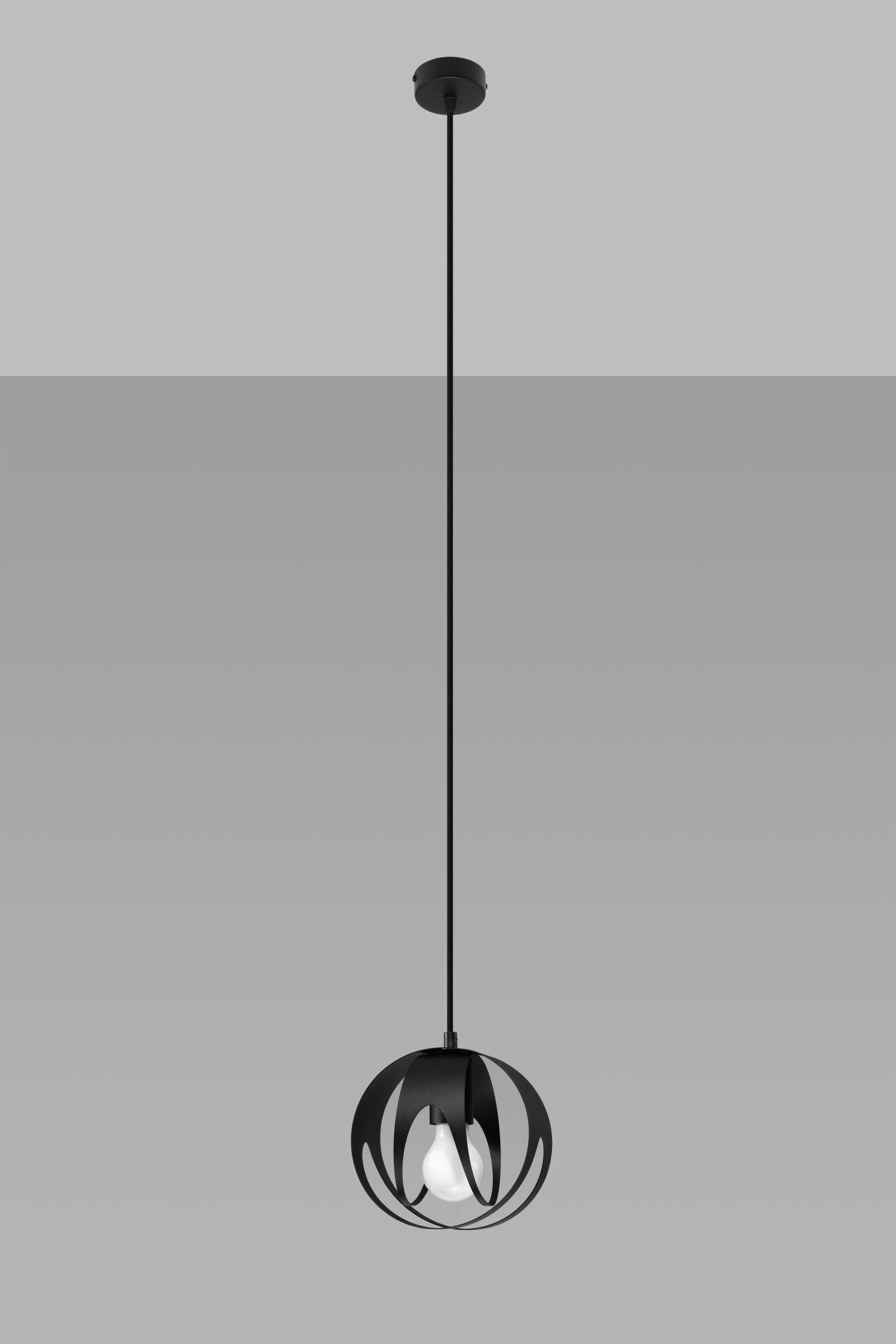 Hängelampe Schwarz Ø 16 cm rund Metall Kugel E27