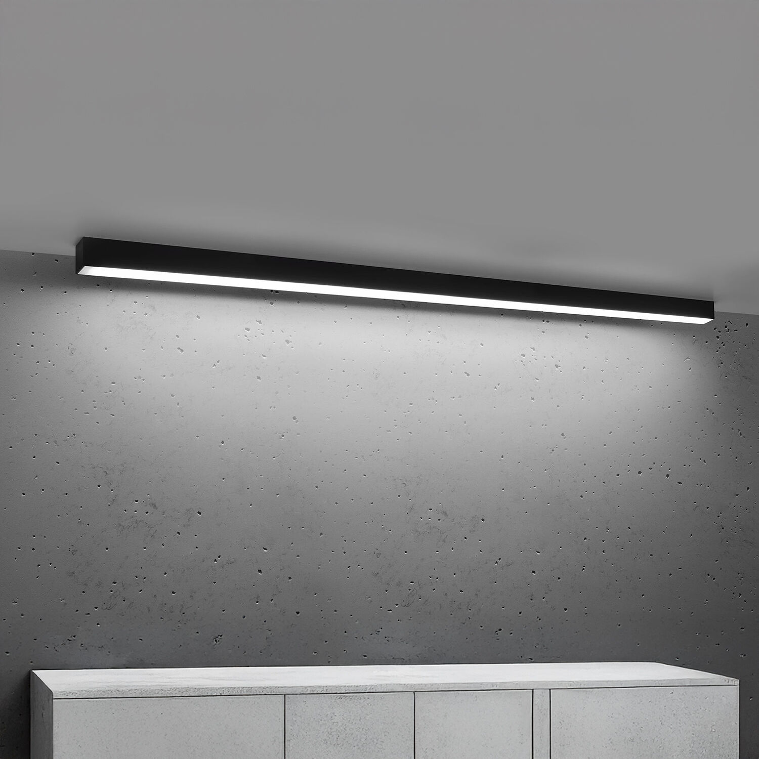 LED Deckenlampe Metall Schwarz 150 cm lang 4000 K