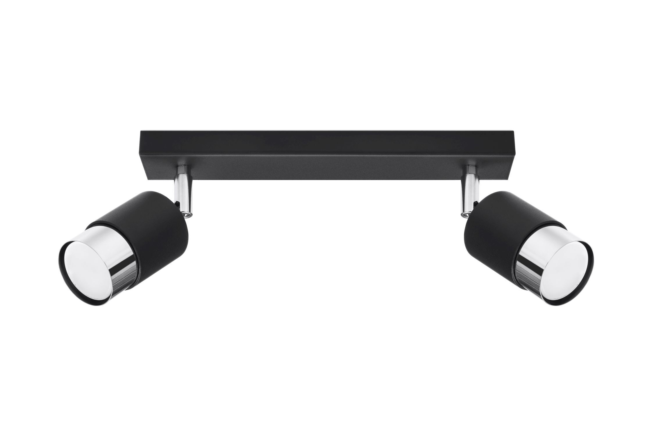 Deckenstrahler Schwarz Chrom 30 cm Metall 2-flammig
