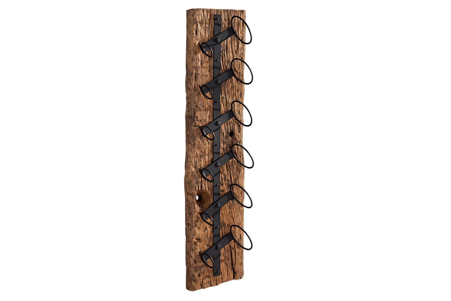 Weinregal Teakholz Metall 10 cm in Natur