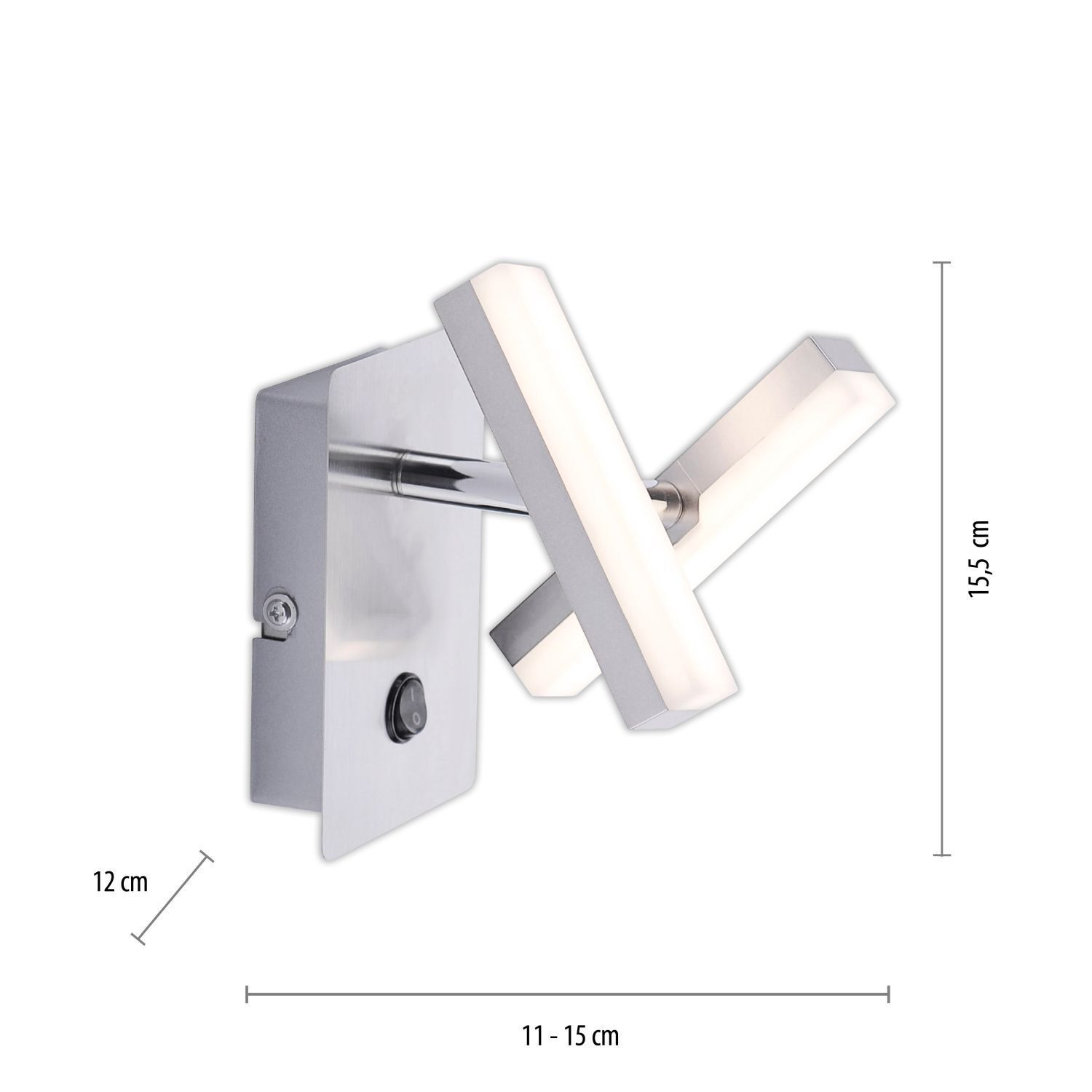 LED Wandspot in Stahl Metall beweglich 225 lm Schalter Griff