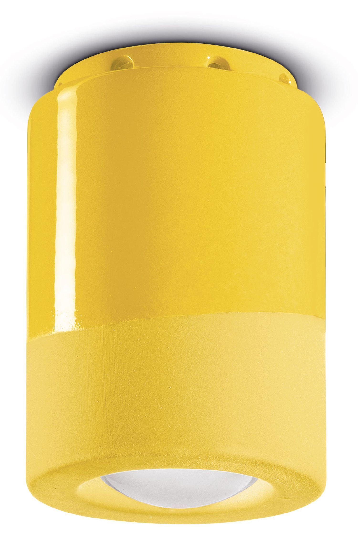 Spot Lampe Decke Keramik E14 rund Ø 8,5 cm Aufputz Gelb