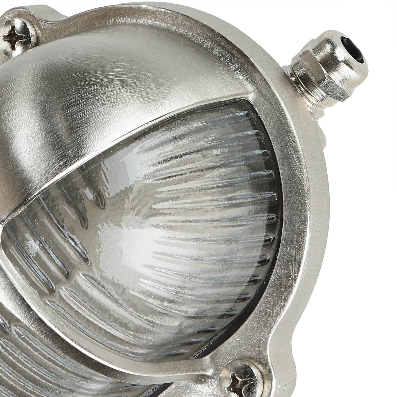 Wandlampe Nickel IP64 Echt-Messing oval Maritim