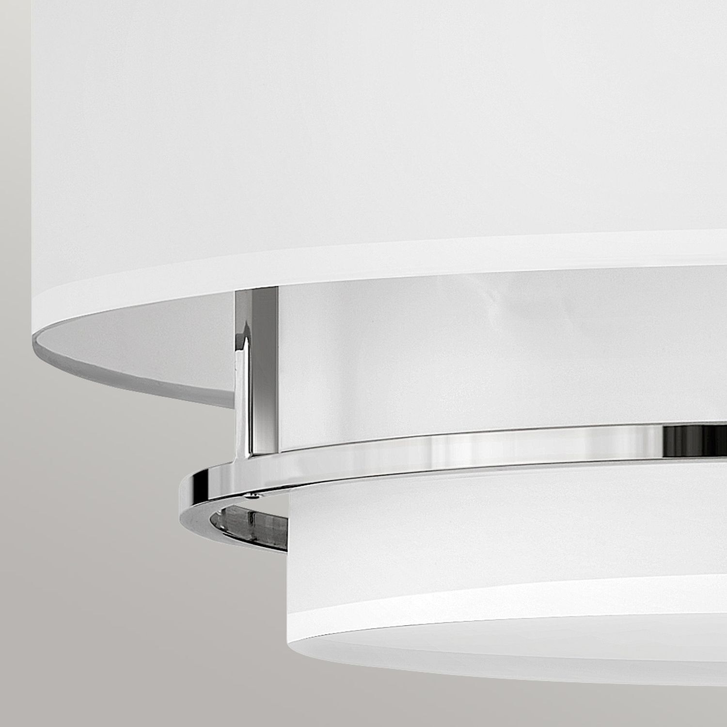 Deckenleuchte Stoffschirm E14 Ø 58,4 cm 4x rund Weiß Nickel Deckenleuchte