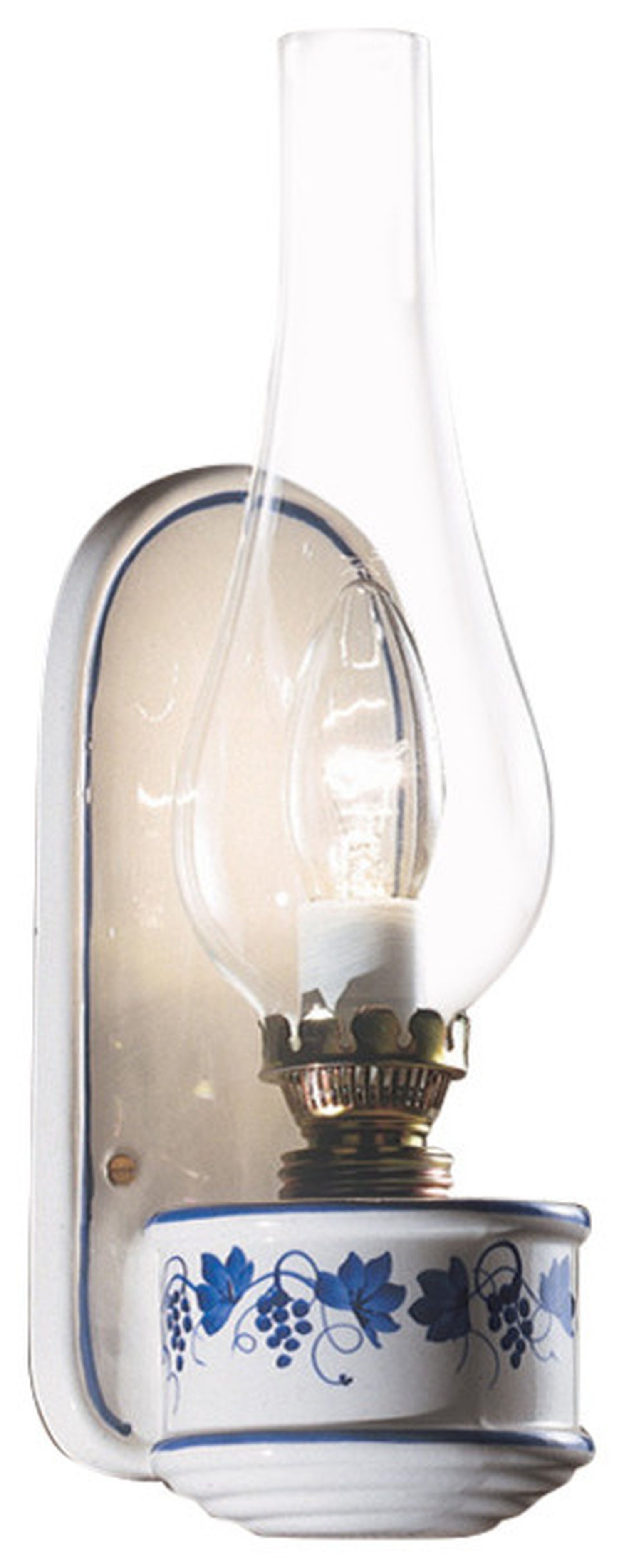 Wandlampe Metall Glas H: 33 cm E14 Vintage Design