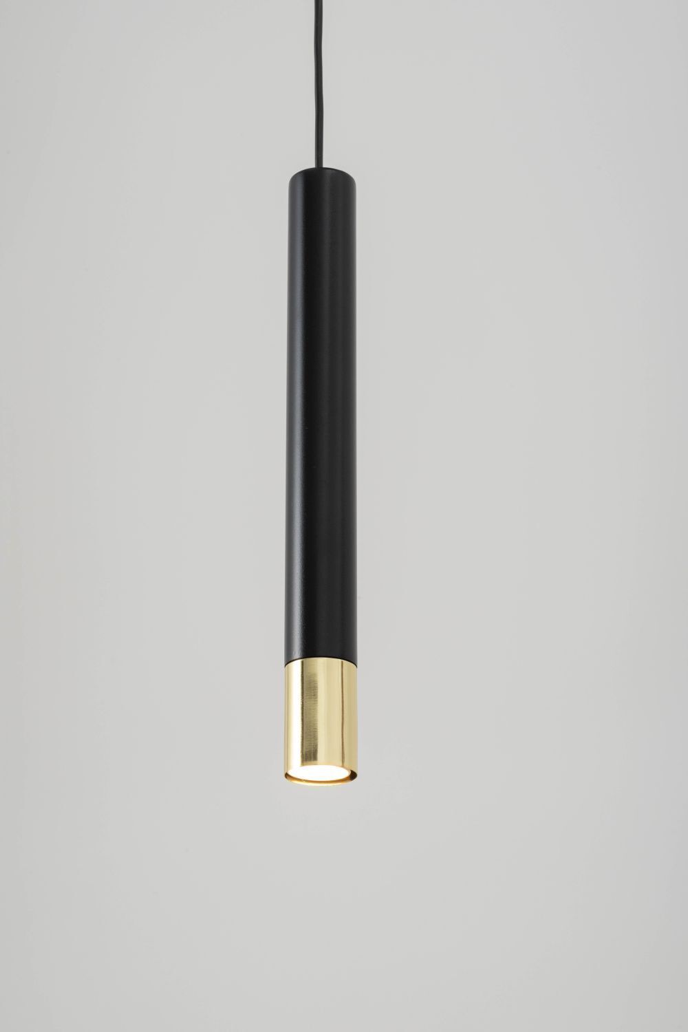 Hängeleuchte Schwarz Gold Modern Metall Ø8cm schmal