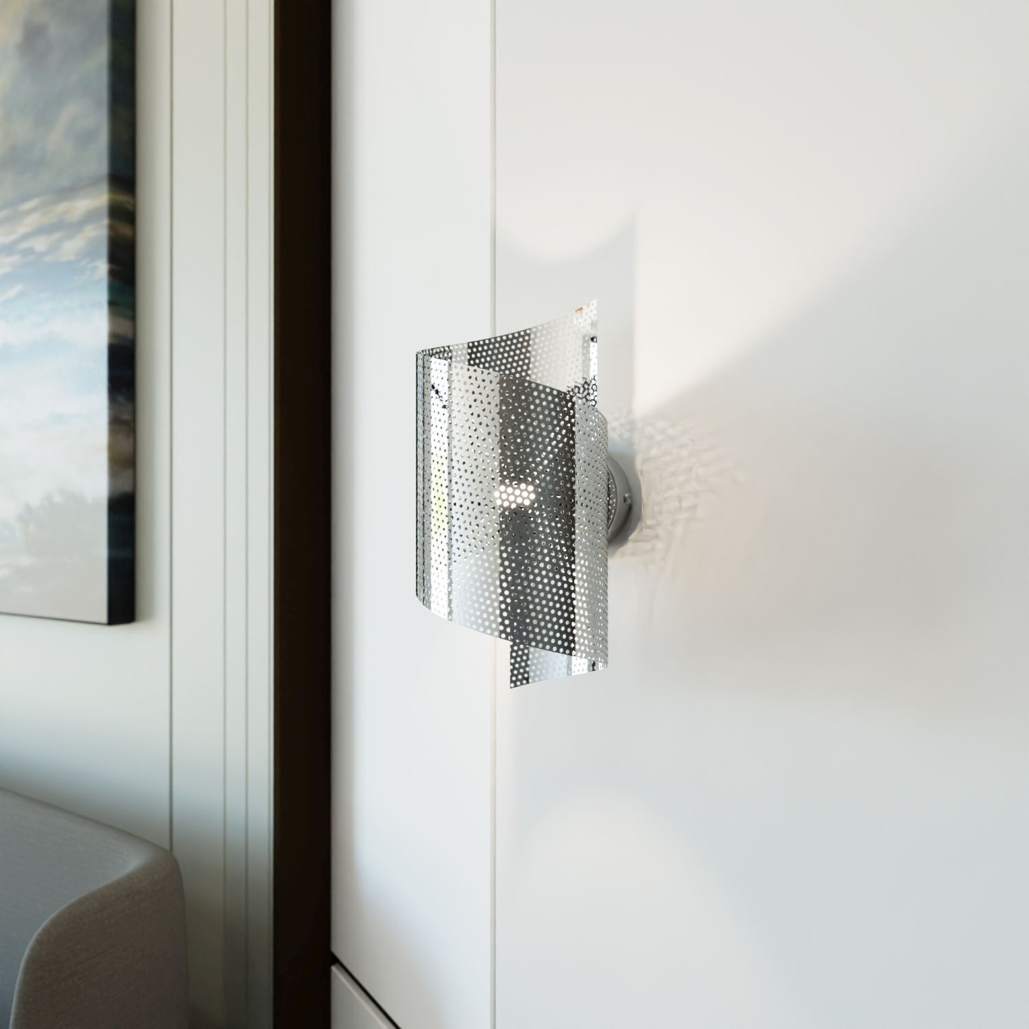 Wandlampe Metall stilvoll G9 T:17 cm in Silber Modern