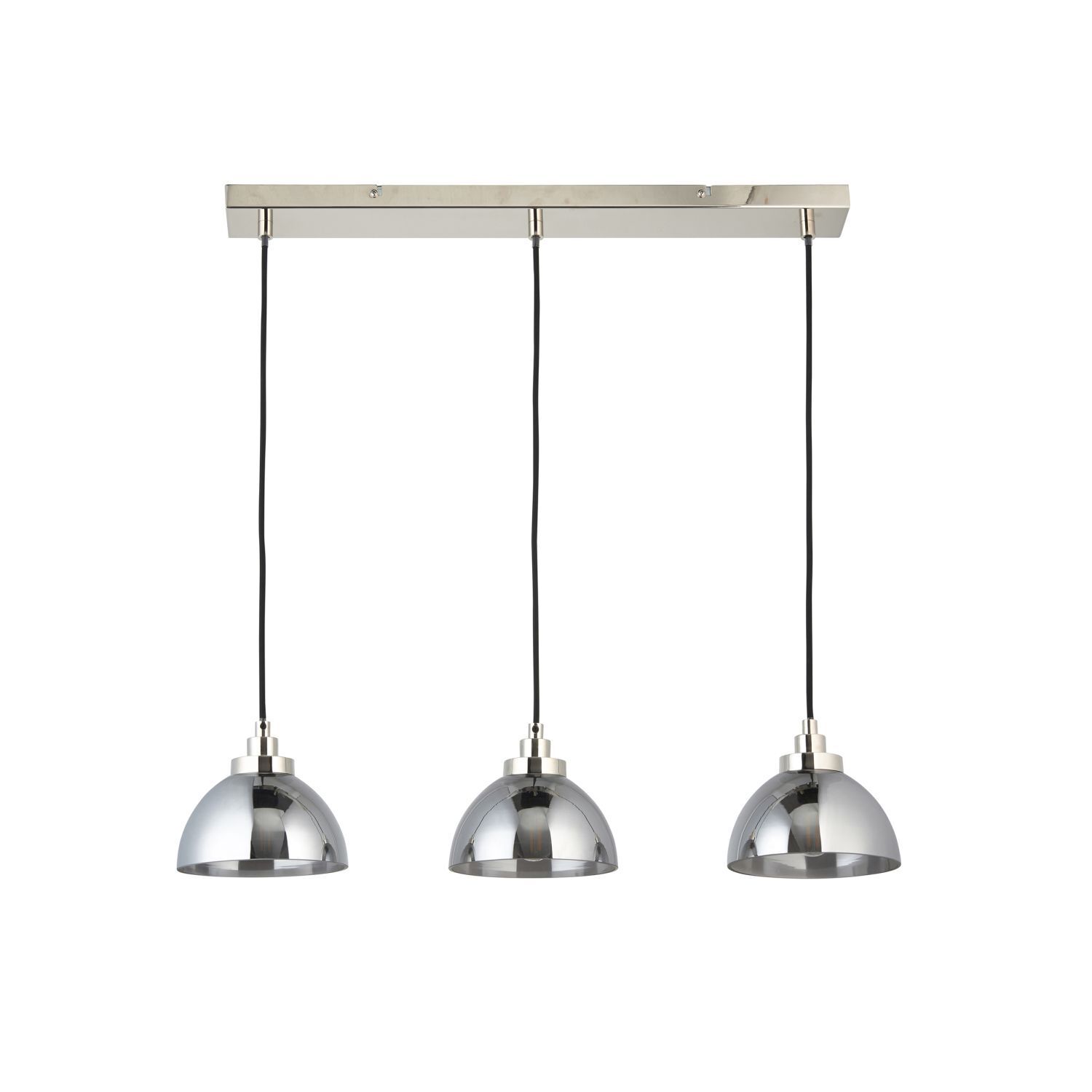 Hängeleuchte Glas Metall 3-flammig in Chrom Retro E27
