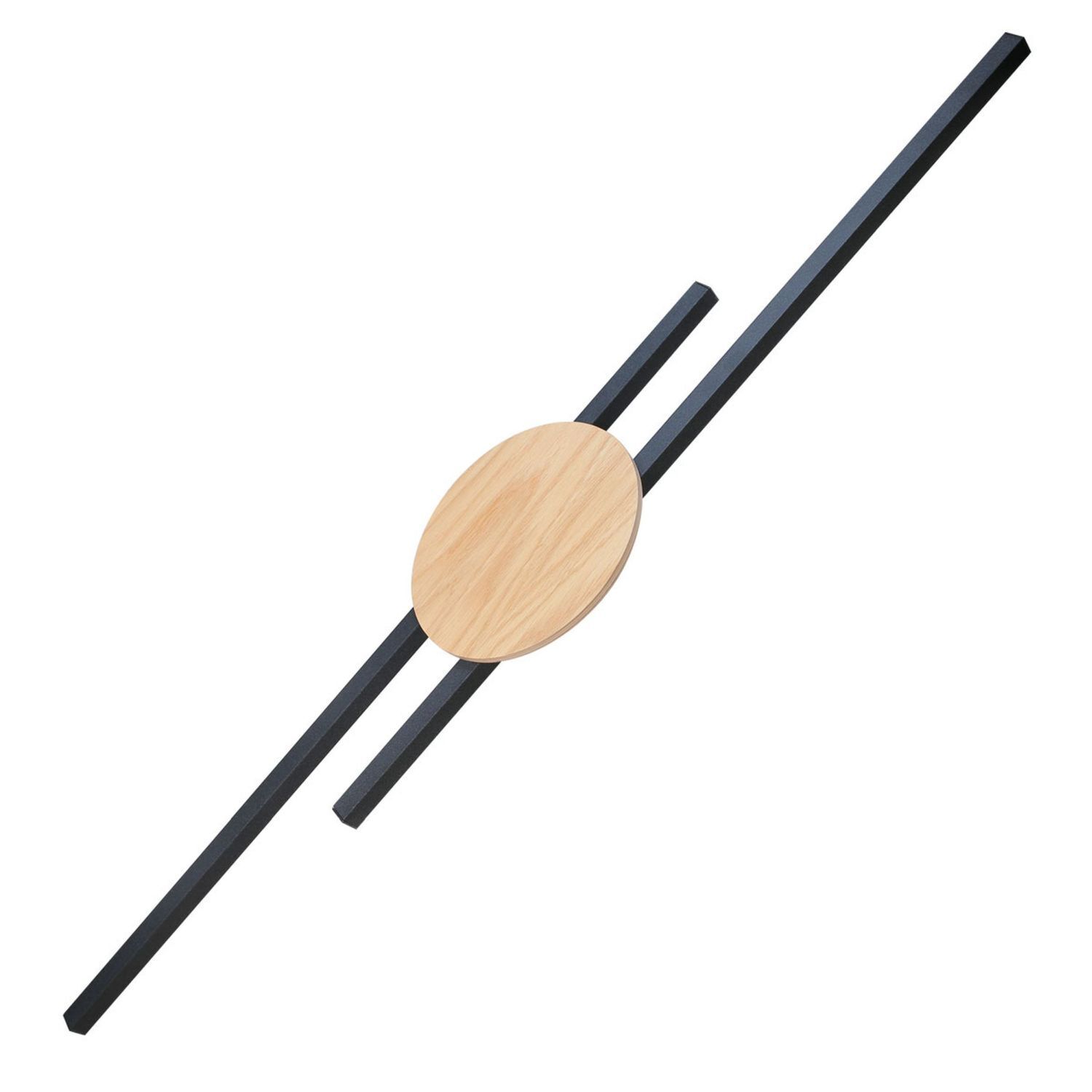 LED Wandlampe indirekt 3000 K Schwarz Natur Metall Holz Modern