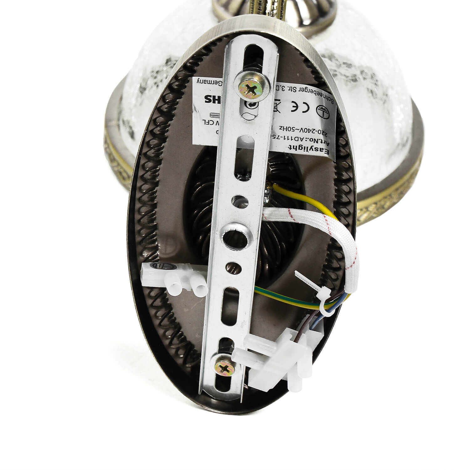 Wandlampe Metall Glas Jugendstil elegant CHARLES Maschine, Sprach, Rad, Rotor, Spirale