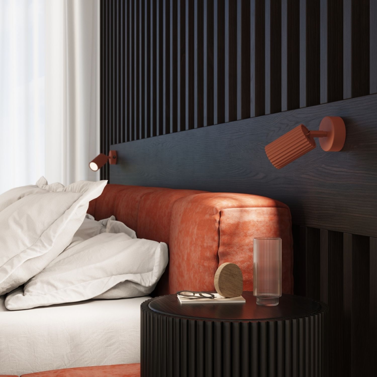 Wandlampe klein B: 8 cm Rot schwenkbar aus Aluminium GU10