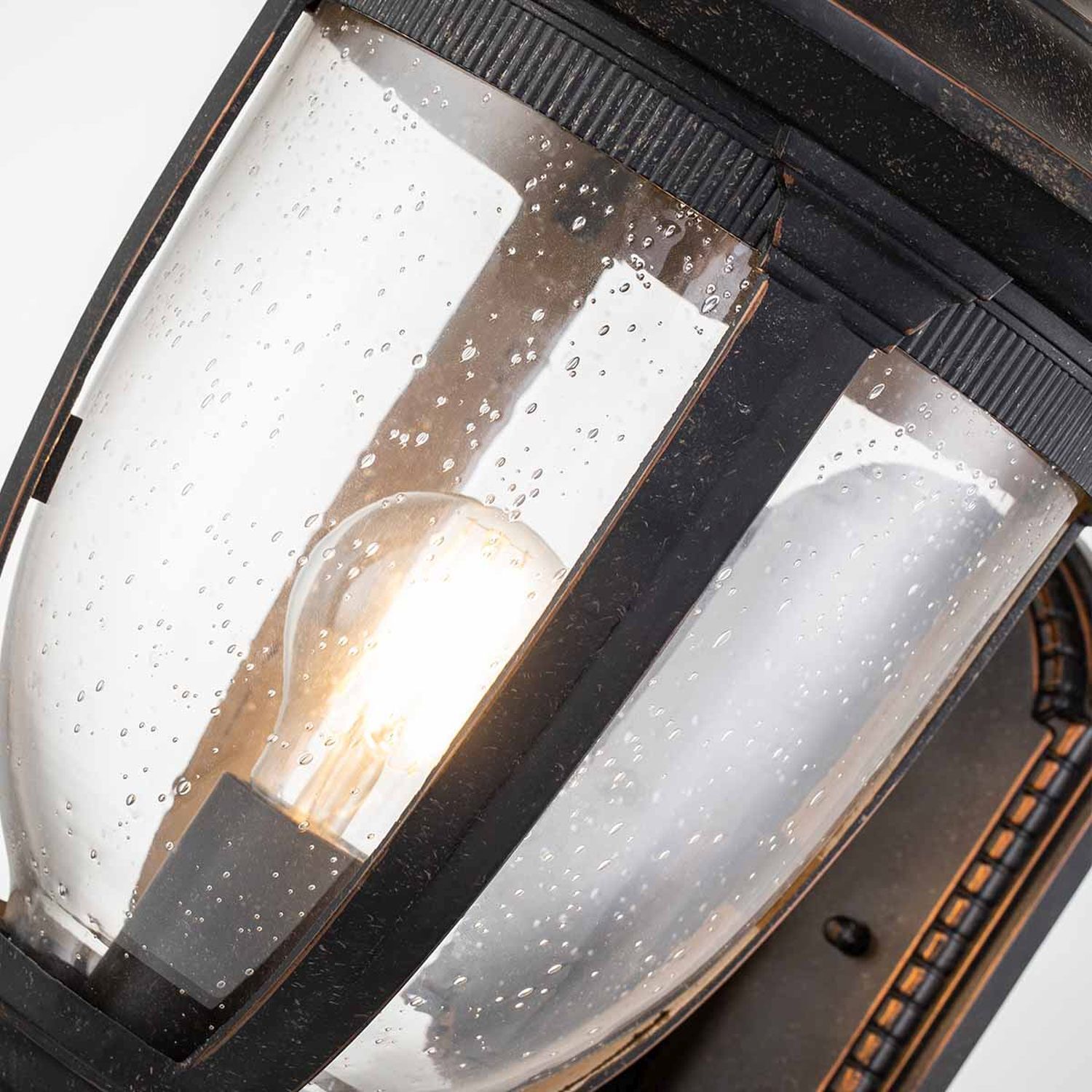 Außenwandleuchte Glas Aluminium IP44 H: 54,3 cm in Bronze