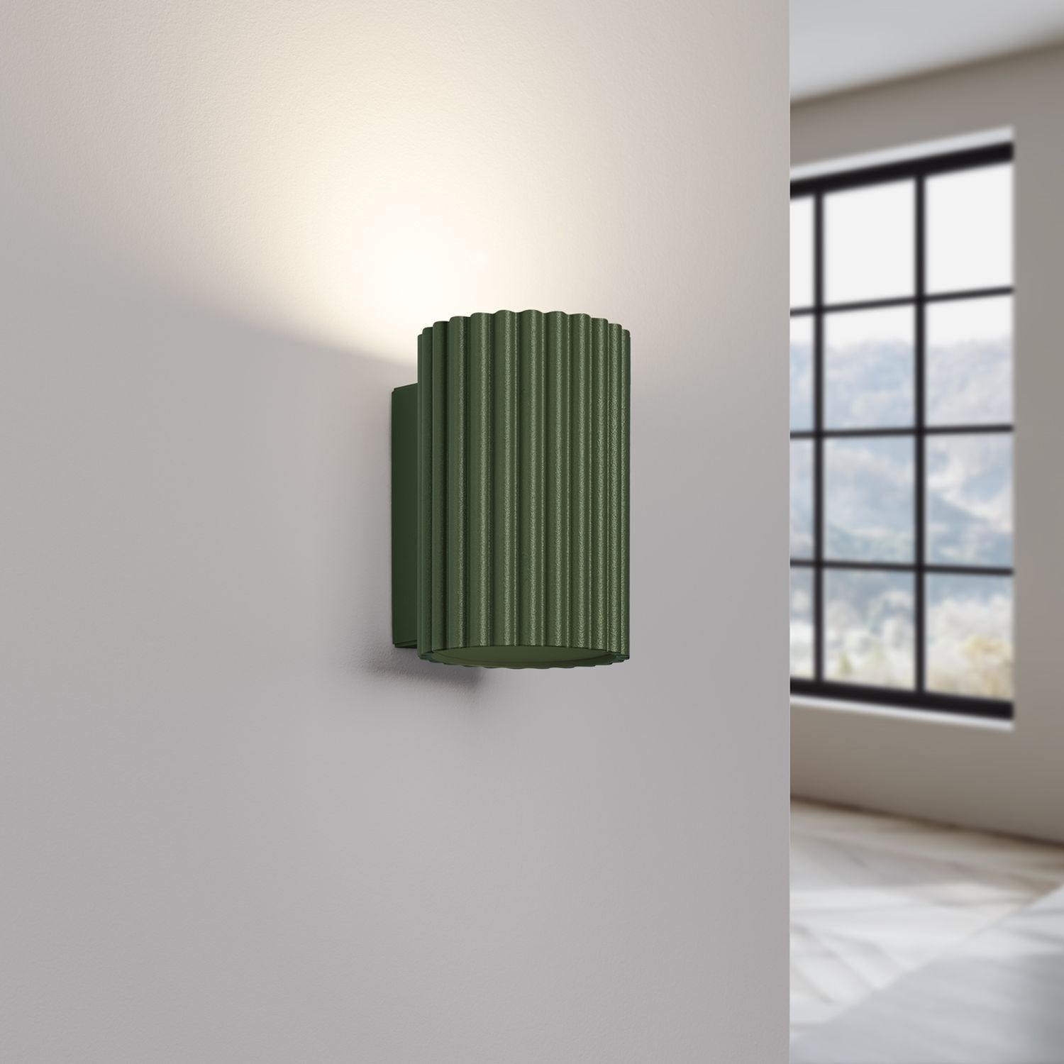 Wandleuchte GU10 H: 10 cm klein in Grün Modern Aluminium