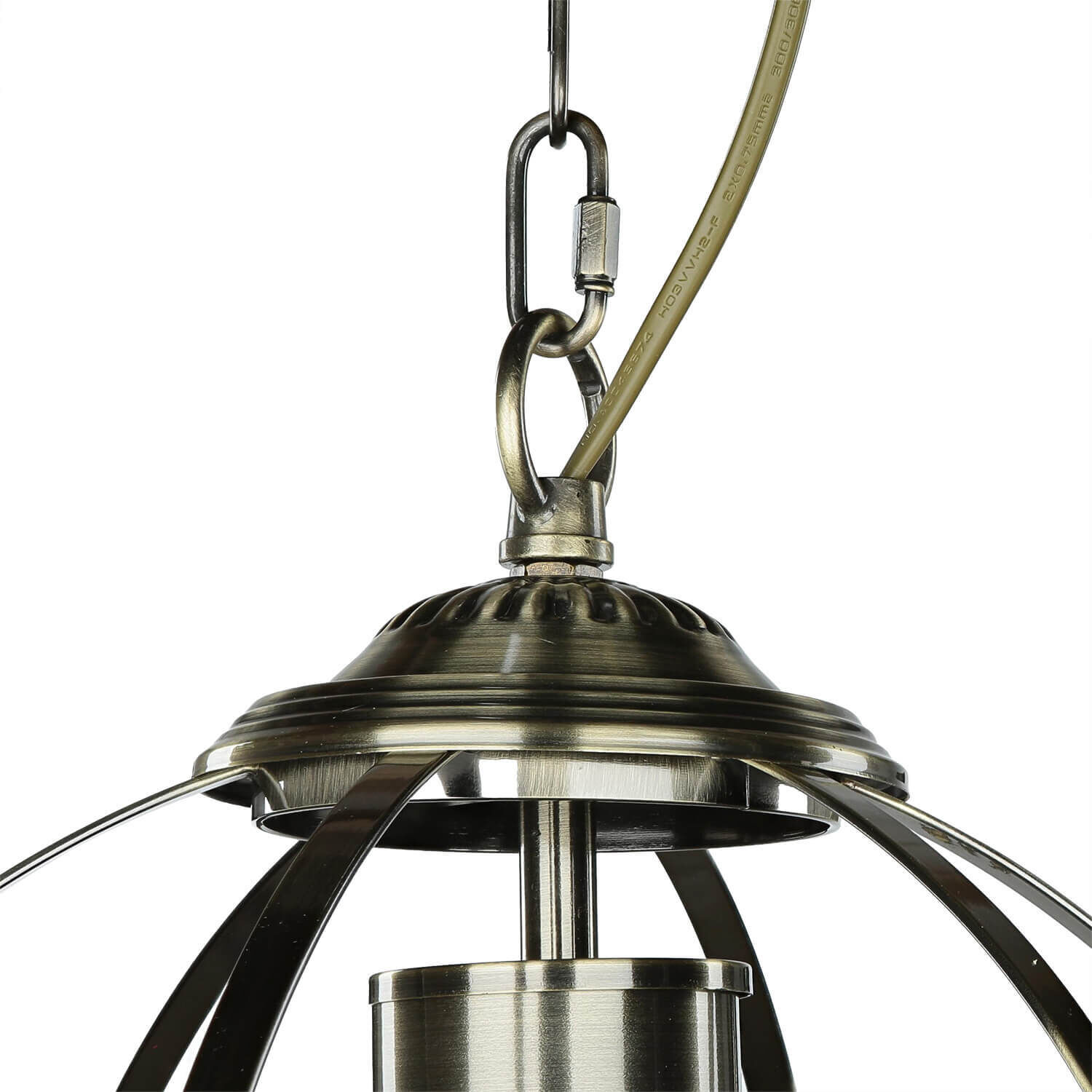 Pendelleuchte Kugel Ø 32 cm 3x E14 in Messing antik Jugendstil Lampe, Kronleuchter