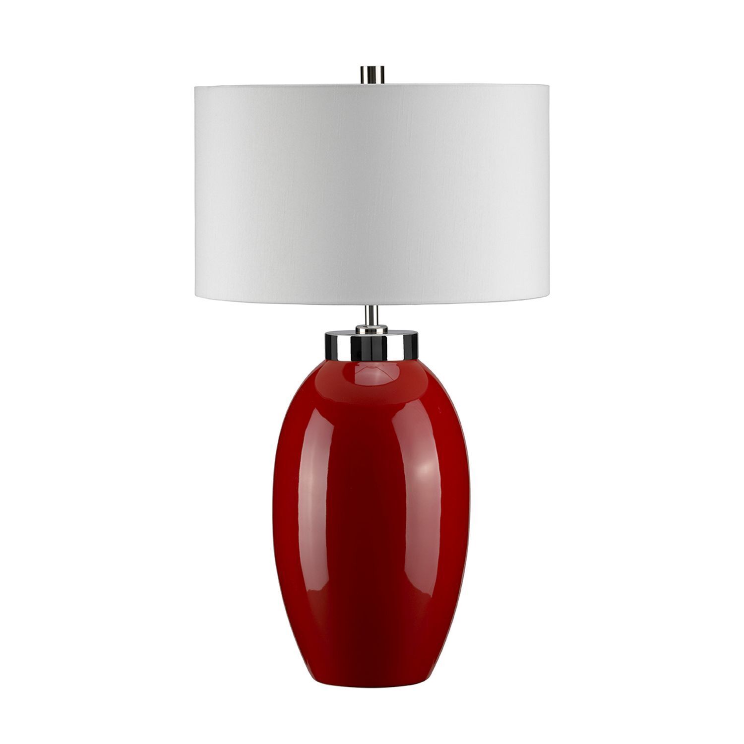 Tischlampe THALIE Rot Porzellan H:58cm Designlampe