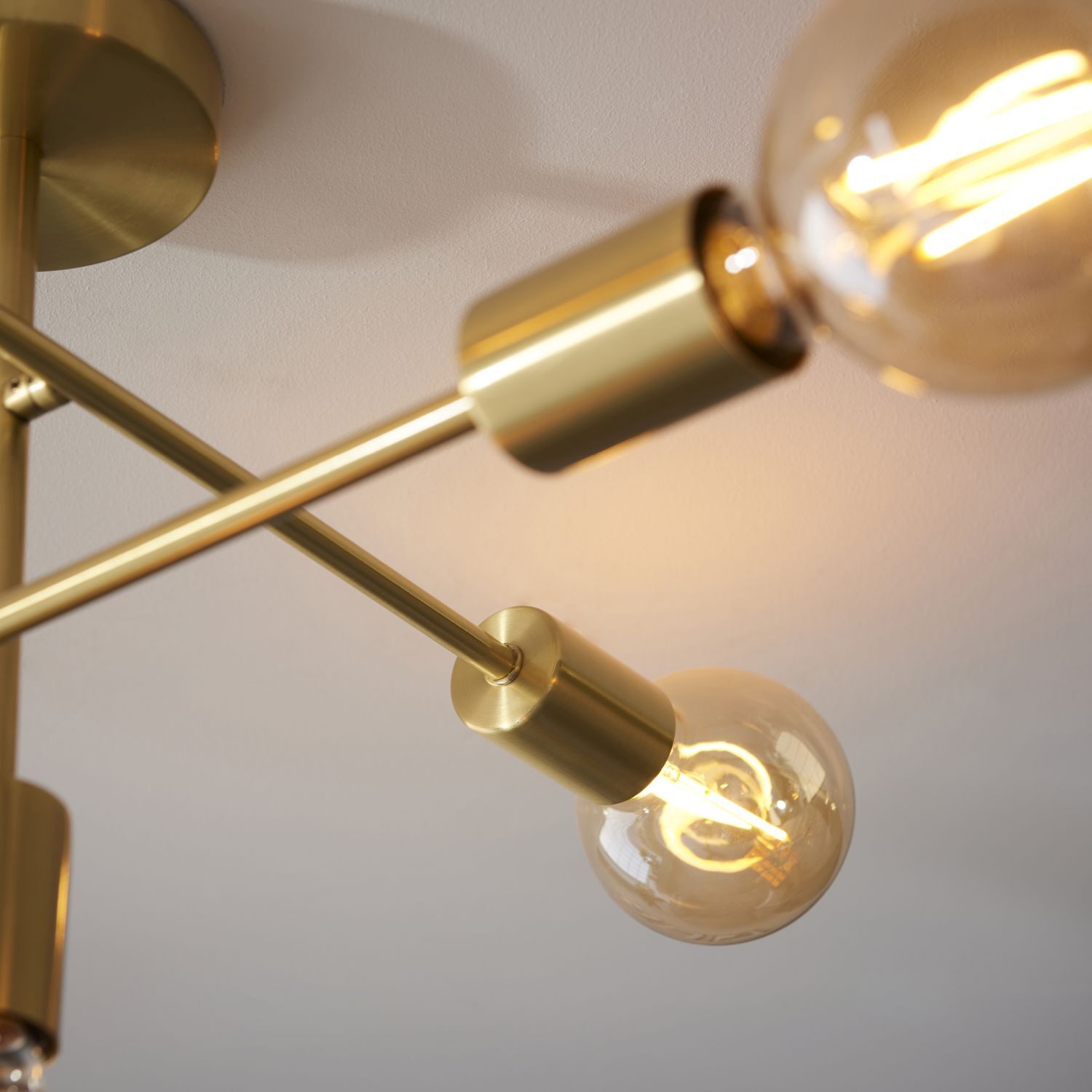 Deckenlampe Metall B: 53 cm in Messing Retro für 5x E27