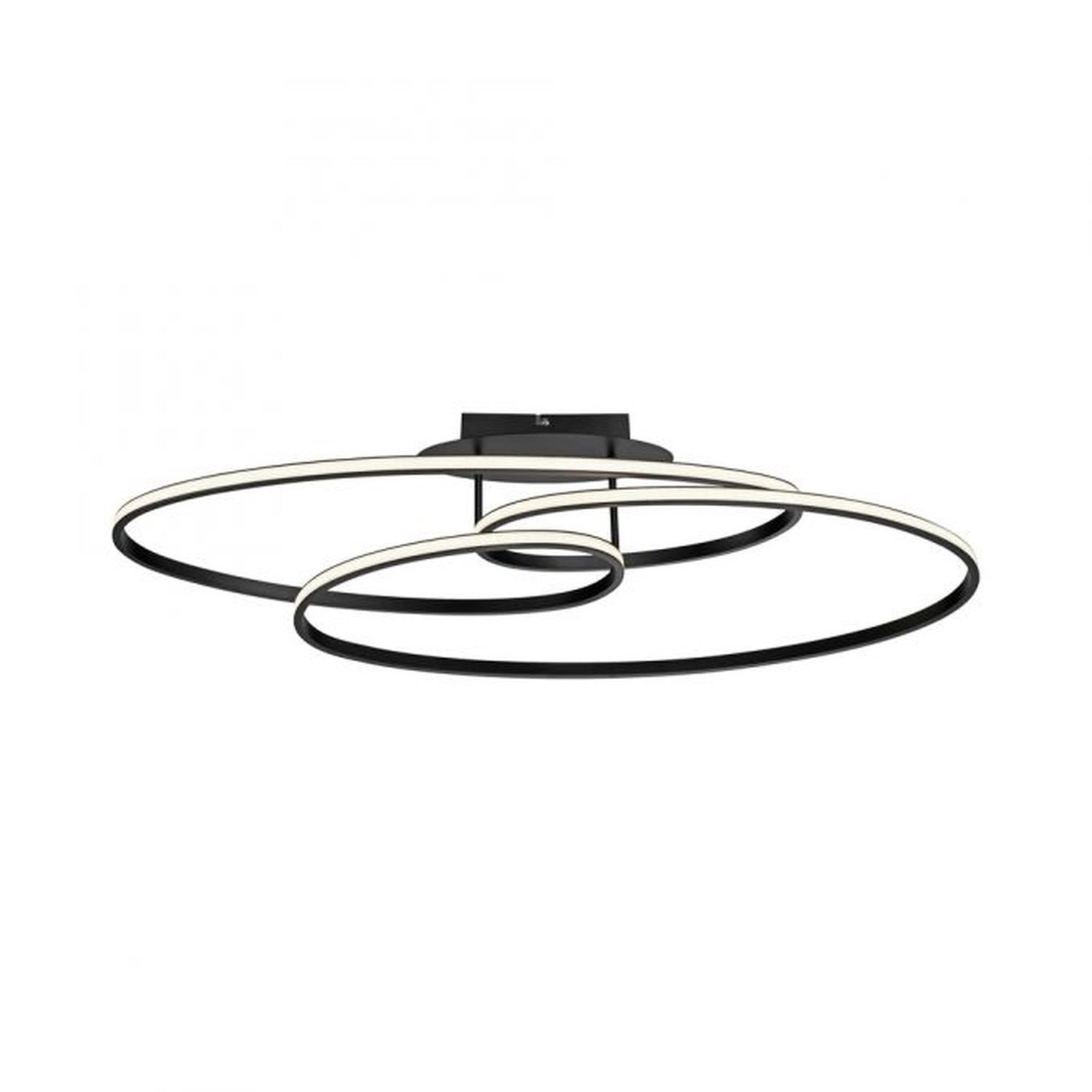 LED Deckenleuchte Metall Schwarz 3000 K Ringe dekorativ