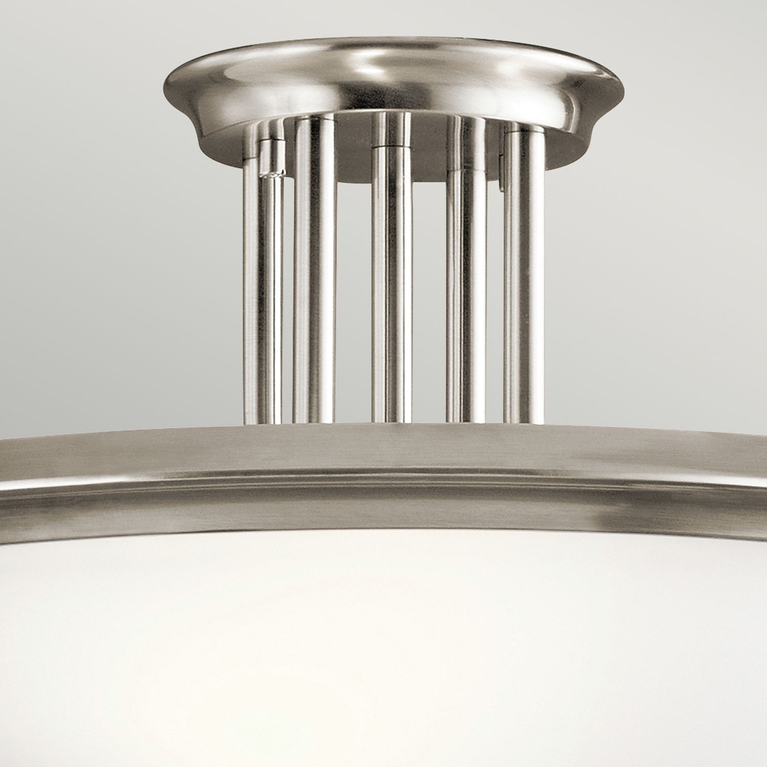 Deckenleuchte Glas Metall Ø42cm rund in Weiß Zinn