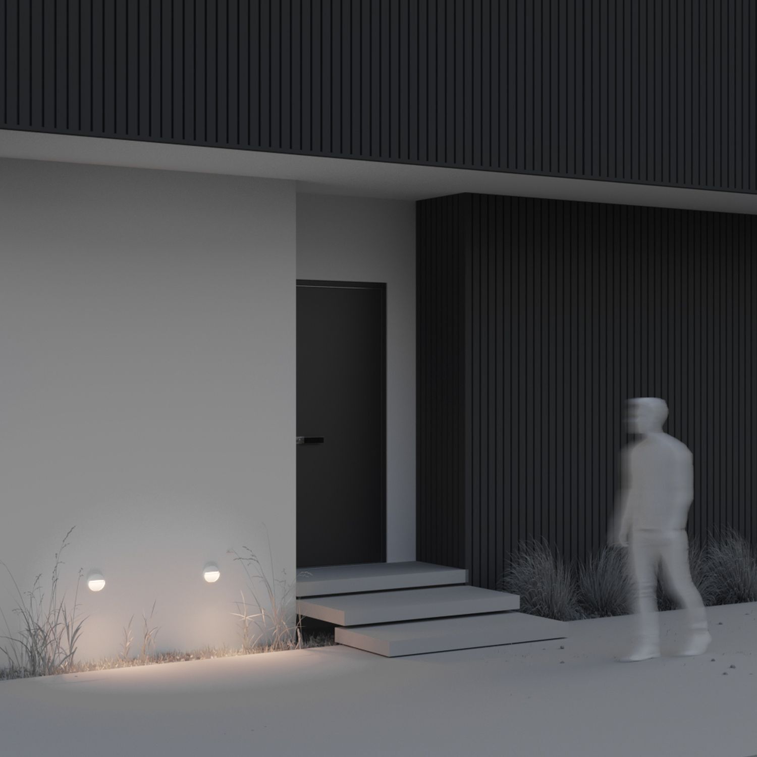 LED Außenwandleuchte Aluminium D: 12 cm rund IP54 Weiß Innenarchitektur, Erwachsene, Männlich, Mann, Person